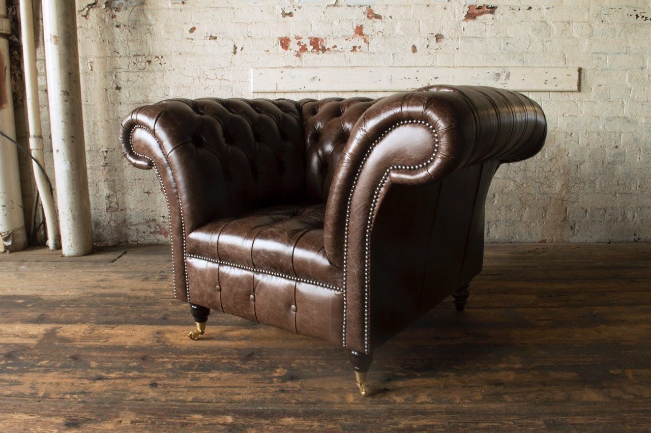 Xlmoebel Chesterfield-Sessel Chesterfield Sessel im TV-Design aus hochwertigem Stoff (Chesterfield Sessel - v1), Hergestellt in Europa
