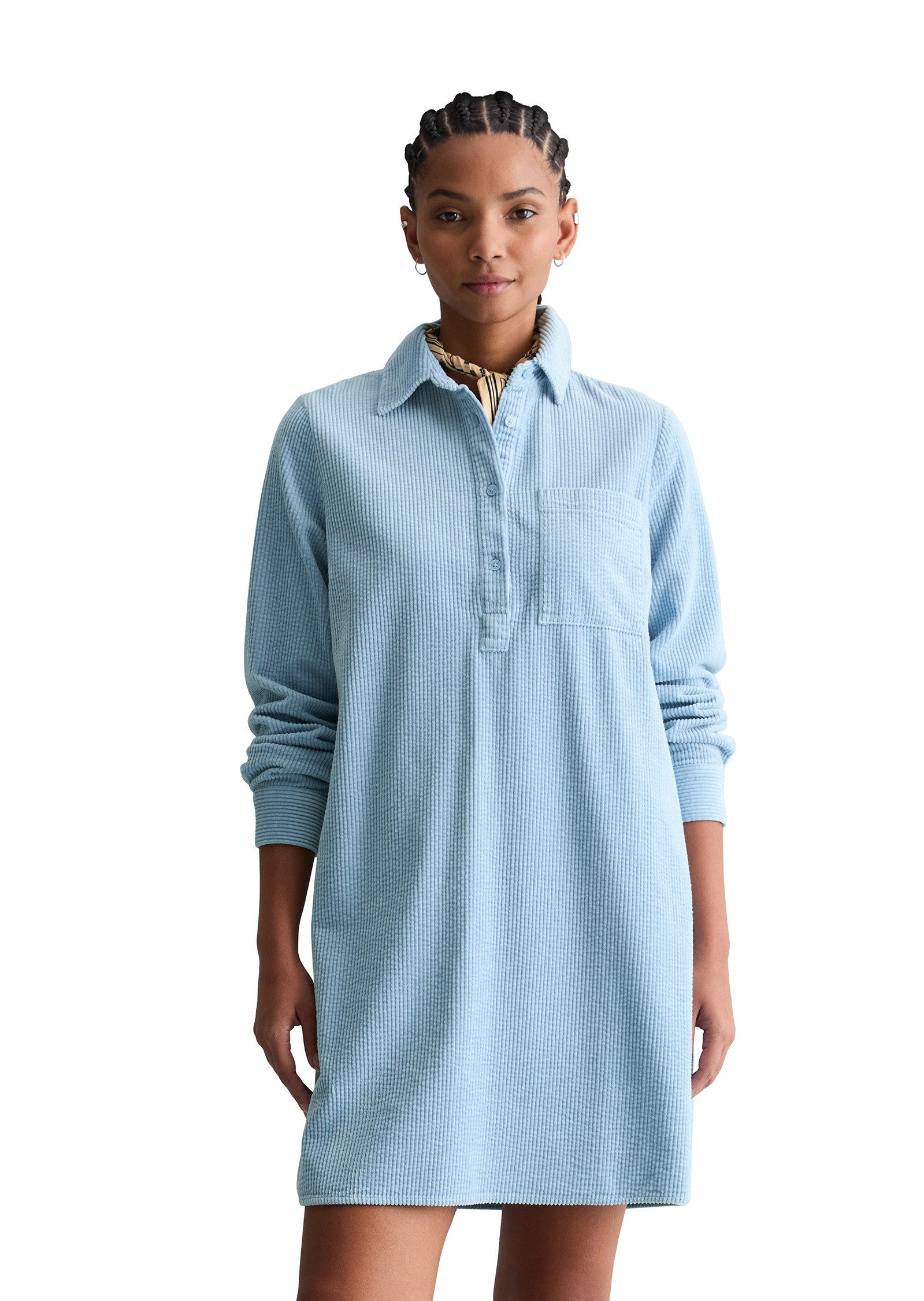 Marc O'Polo DENIM Hemdblusenkleid mit lässiger Bubble-Struktur