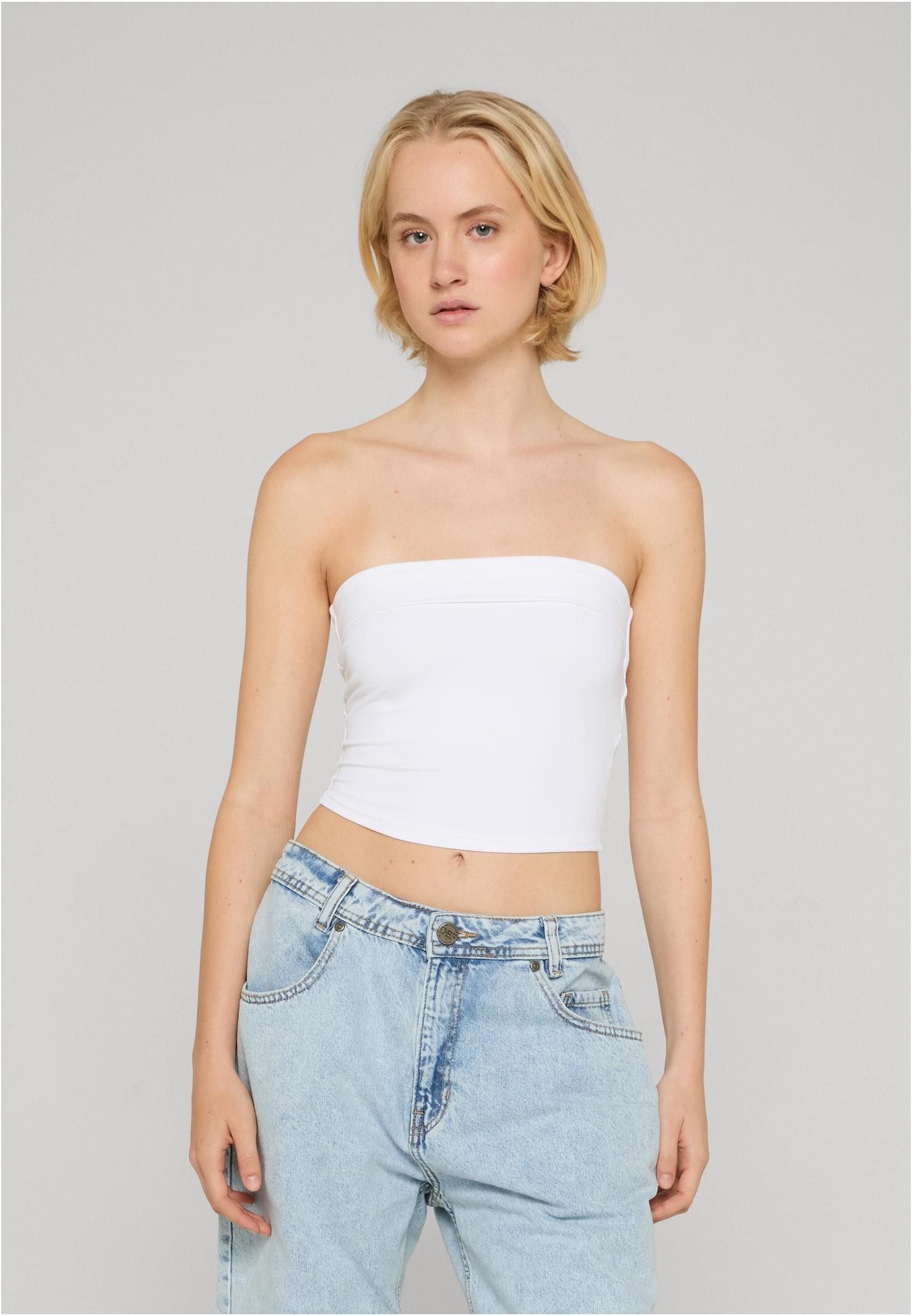 URBAN CLASSICS Tanktop Damen Schulterfreies Cropped Top 2-Pack