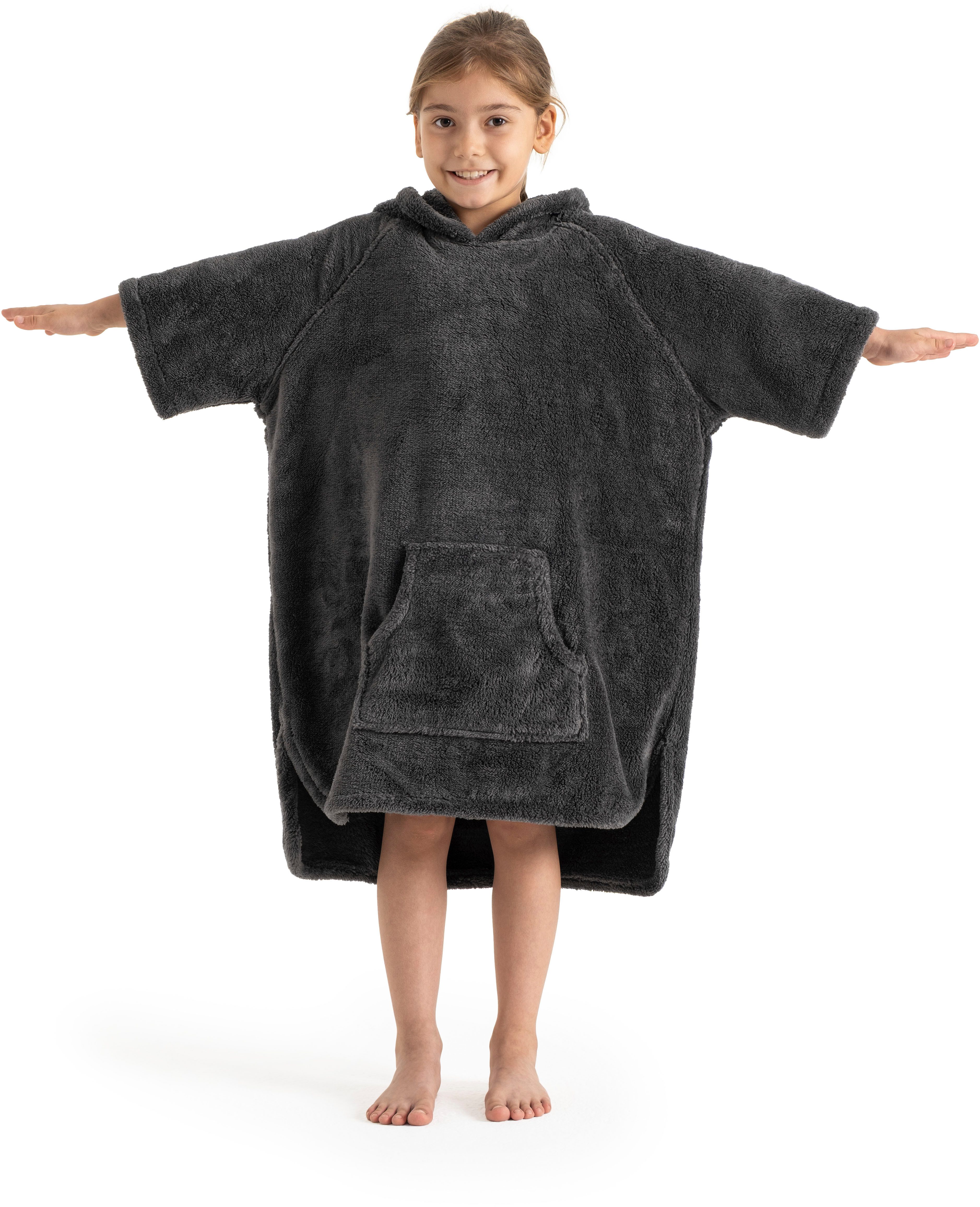 OTTO home Badeponcho Lillou, für Kinder, ideal für Urlaub oder im Schwimmbad, Midilänge, Microfaser, Kapuze, weich und kuschelig, Fleece, plüsch, Surfponcho