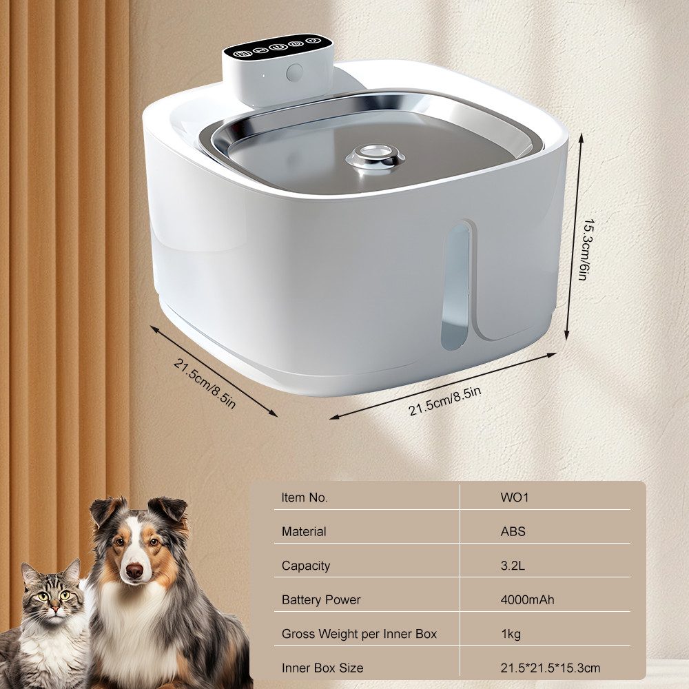 Fine Life Pro Trinkbrunnen für Katze und Hunde, Edelstahl Kabellos mit Sens günstig online kaufen