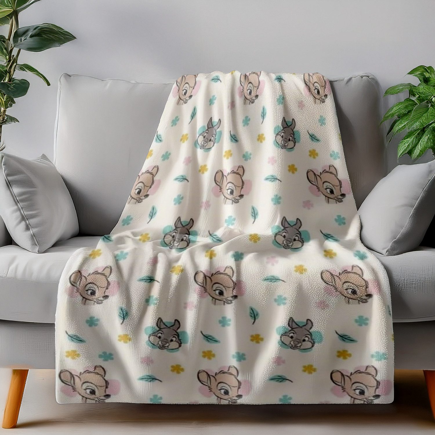 Wohndecke Disney Bambi Flauschdecke Schmusedecke Kuscheldecke 110 x 150 cm, AY!Max