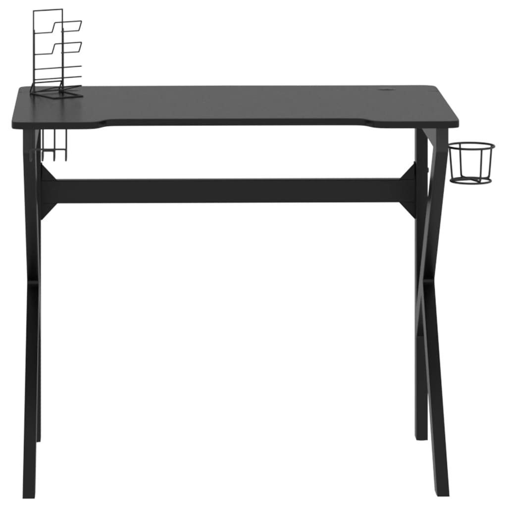 Schwarz K-Gestell Gaming-Schreibtisch Schreibtisch | Schwarz 90x60x75 cm vidaXL mit Schwarz