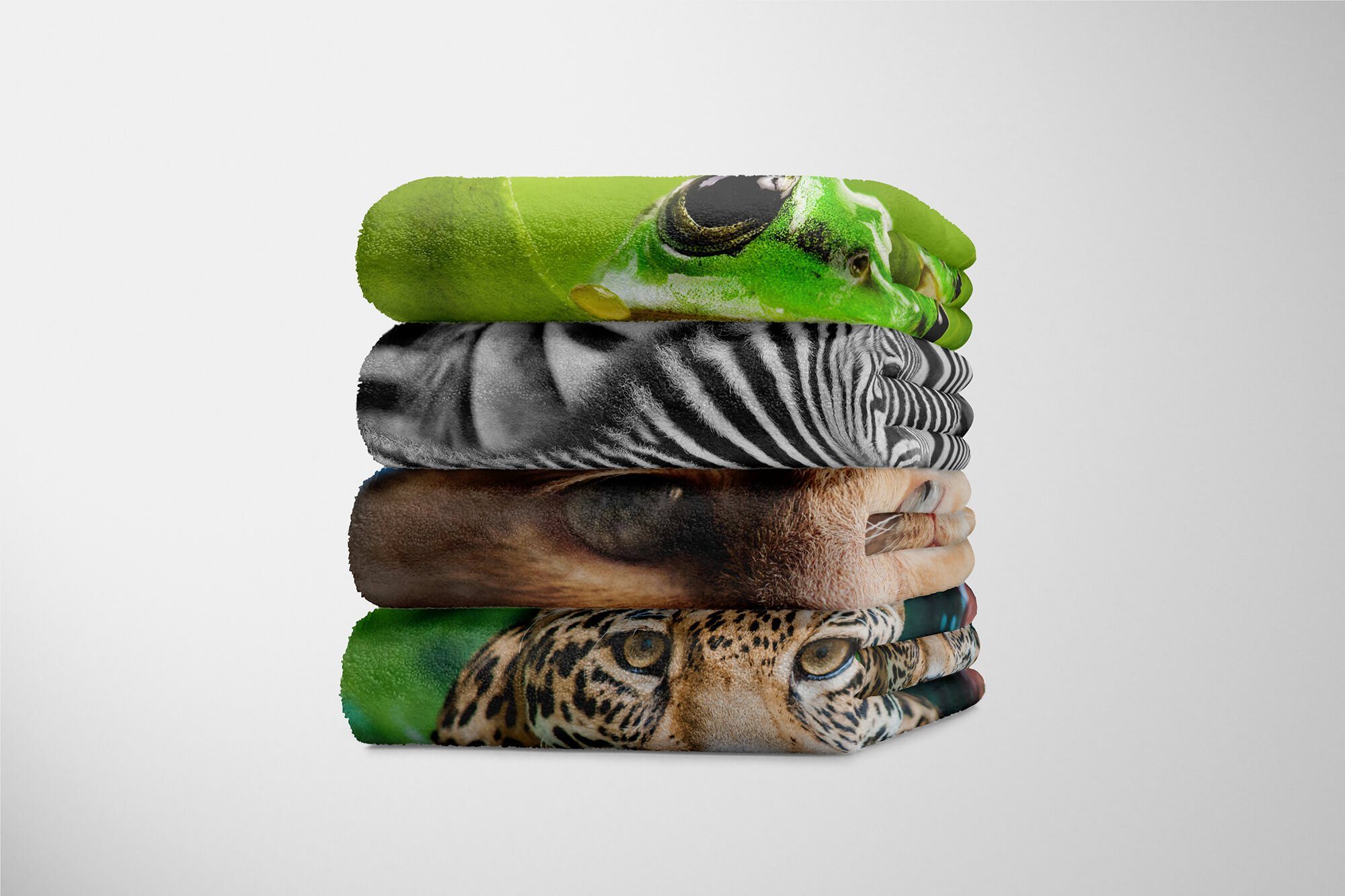 Strandhandtuch Tiermotiv Handtücher Sinus Art Saunatuch mit schaut Böse, Handtuch Baumwolle-Polyester-Mix (1-St), Handtuch Katze Kuscheldecke