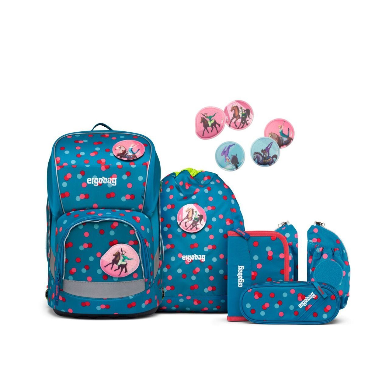 ergobag Schulranzen Wide (6tlg., Schulranzen, Sportbeutel, Schlamperrolle, Federmäppchen, Seitentaschen)