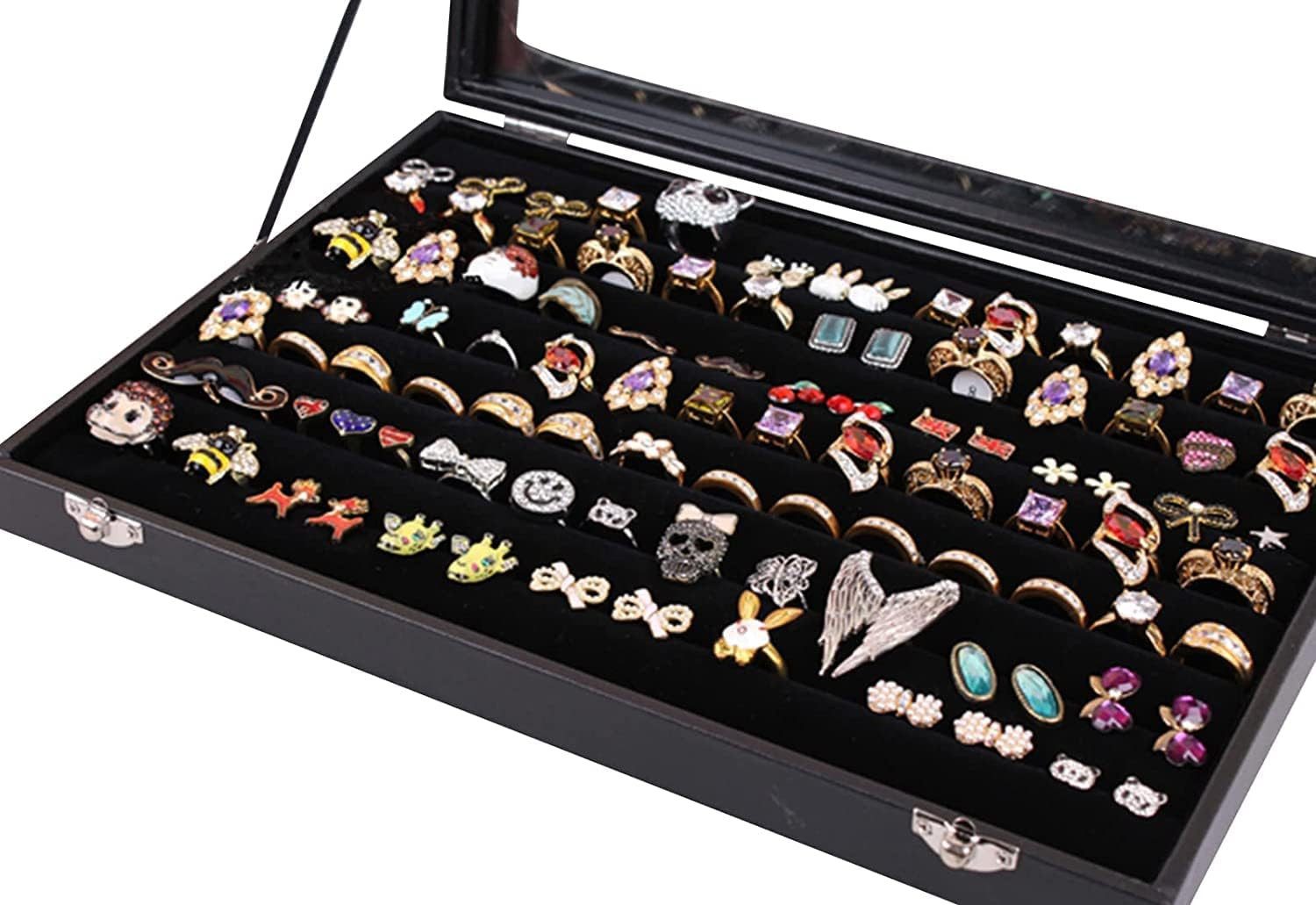 LA CUTE Schmuckkasten Ring Schmuckkästchen kasten -Aufbewahrungsbox, Glasab günstig online kaufen