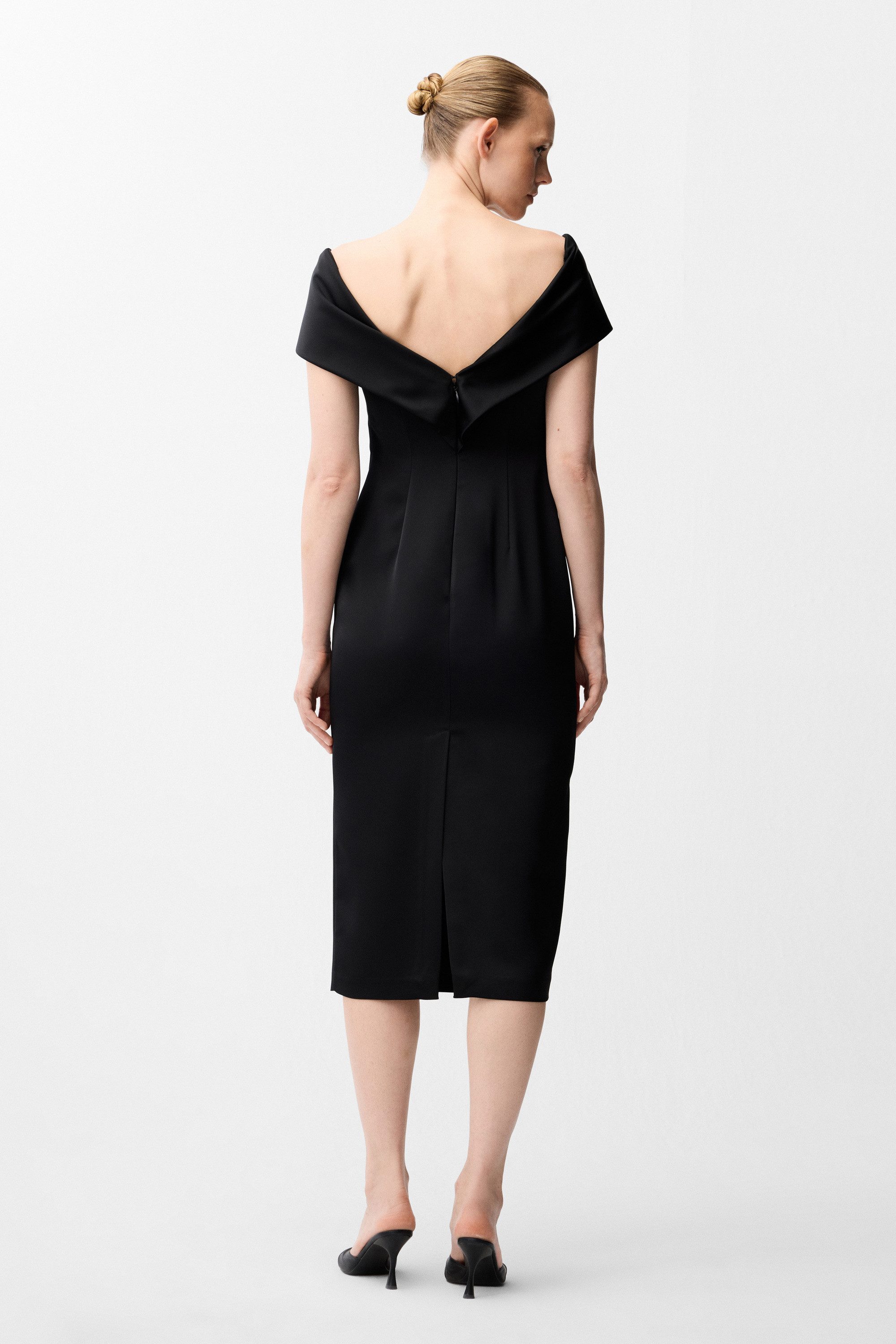 adL Abendkleid Langes Kleid mit U-Boot-Ausschnitt
