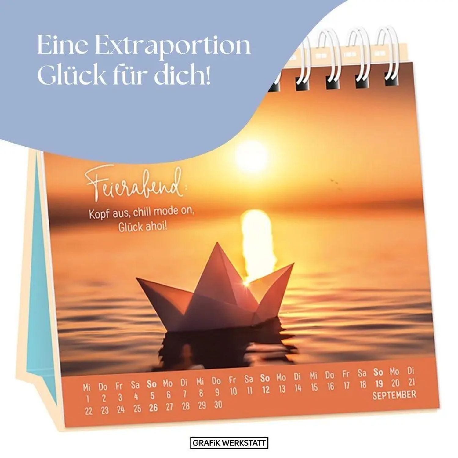 Grafik Werkstatt Tischkalender Tischkalender 2027 Extraportion Glück – Bild 5 von 5