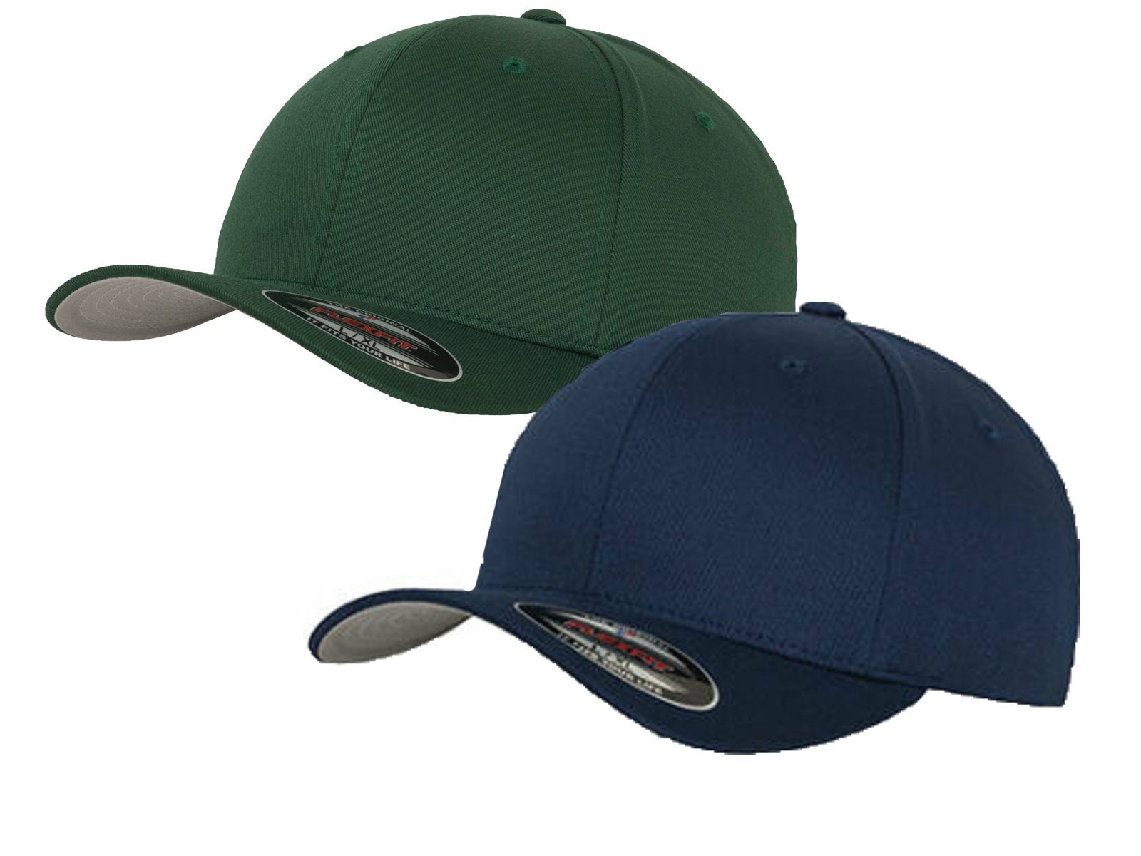 2er M Flex Cap S Flexfit Unterseite Baseball L Unisex Caps Wooly XL XS XXL graue Combed