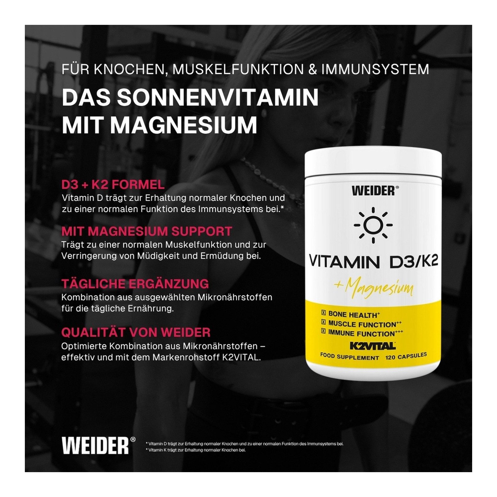 WEIDER® Weider Vitamin D3/K2 Kapseln Kapseln