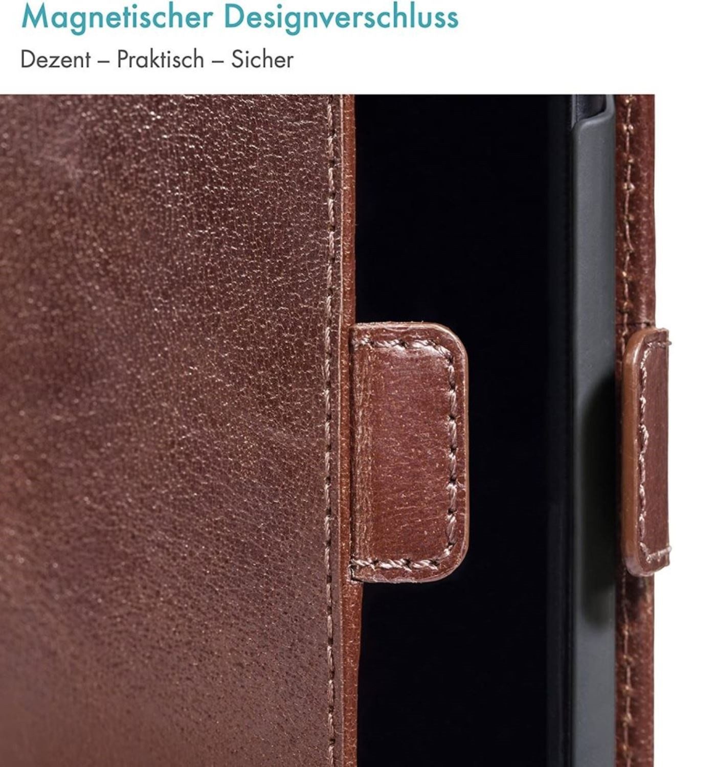 Pazzimo Handyhülle Leder Booklet Smart Case Tasche Hülle Cover, passend für Apple iPhone 7 Plus / 8 Plus, weiches Innenfutter – Bild 4 von 5