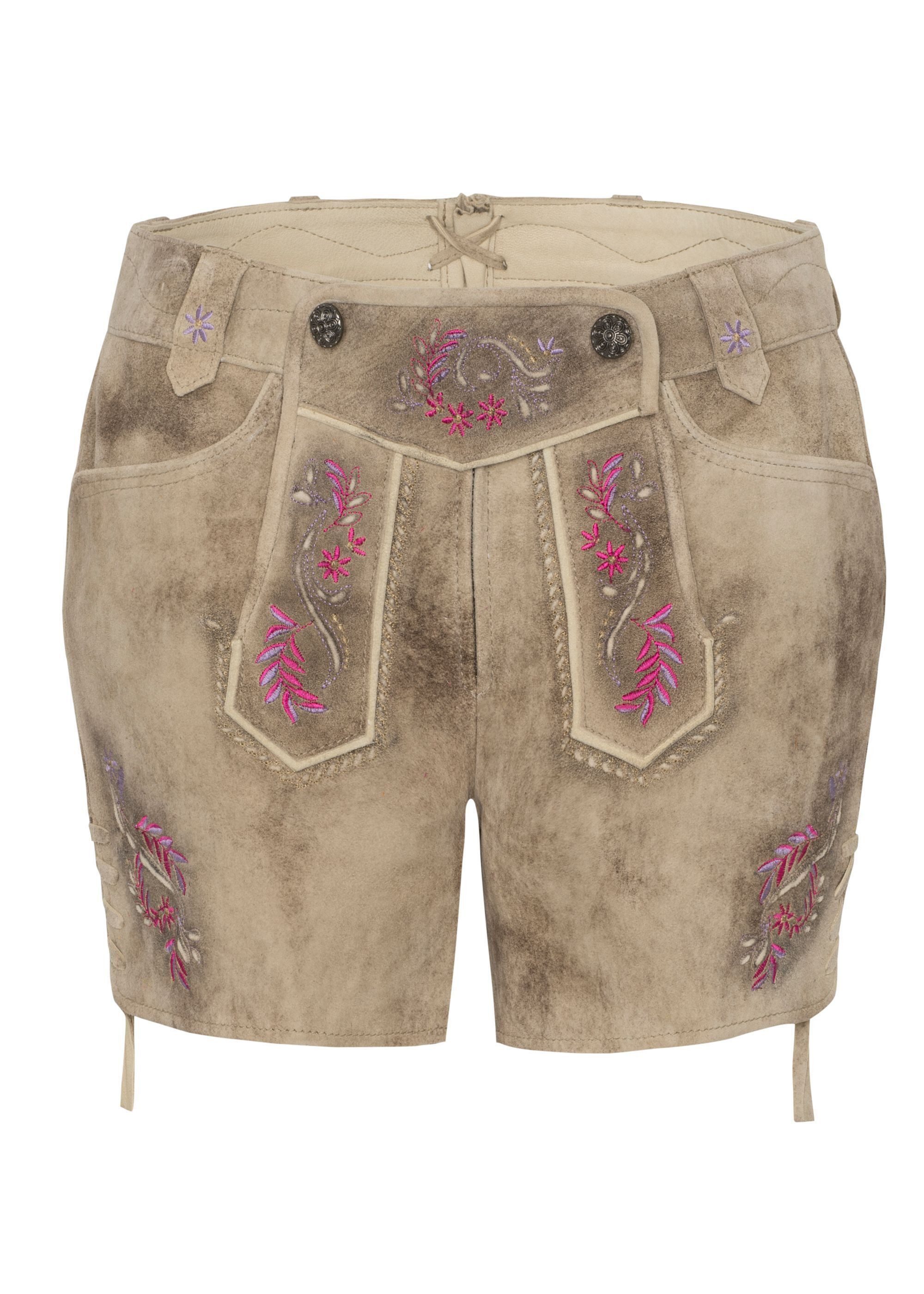 Spieth & Wensky Shorts Alysa mit floralen Motivstickereien