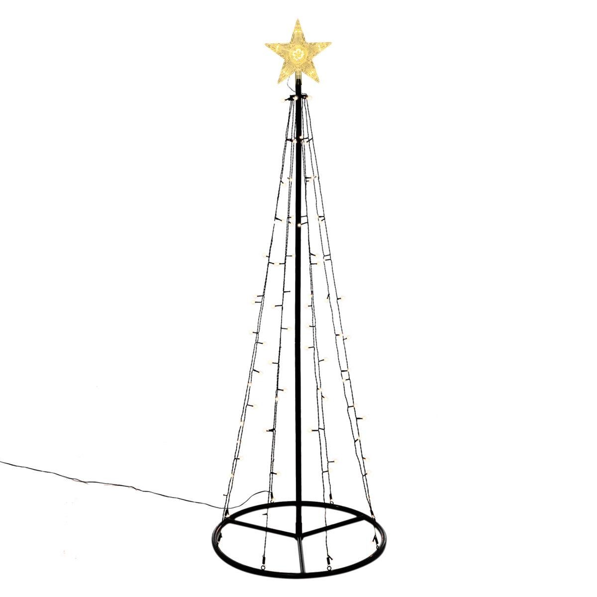 Nipach LED Baum Lichtpyramide 106 LED warmweiß 180 cm Baum mit Stern Timer Weihnachten, LED fest integriert, Warmweiß