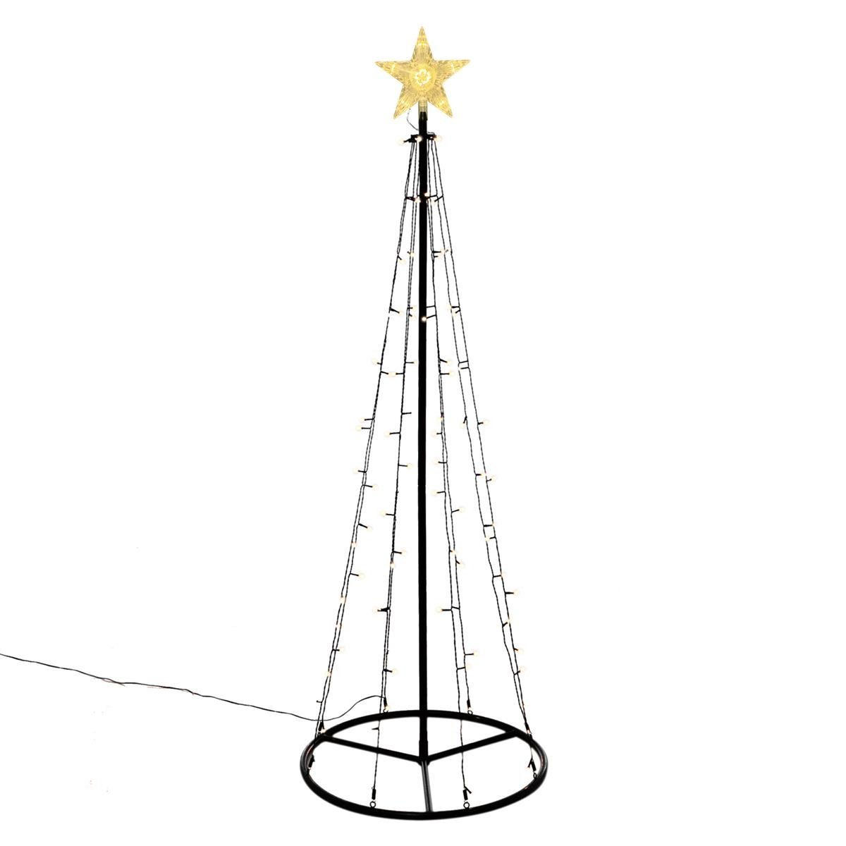 Nipach LED Baum Lichtpyramide 106 LED warmweiß 180 cm Baum mit Stern