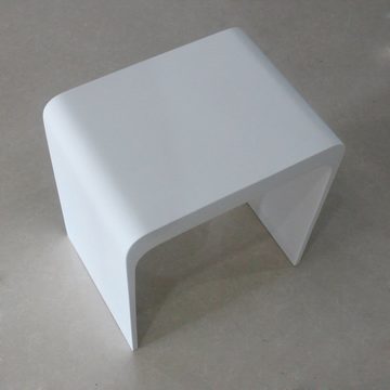 KZOAO Duschhocker Design SPA Badhocker aus Mineralguss Modell "Turin", belastbar bis 150 kg