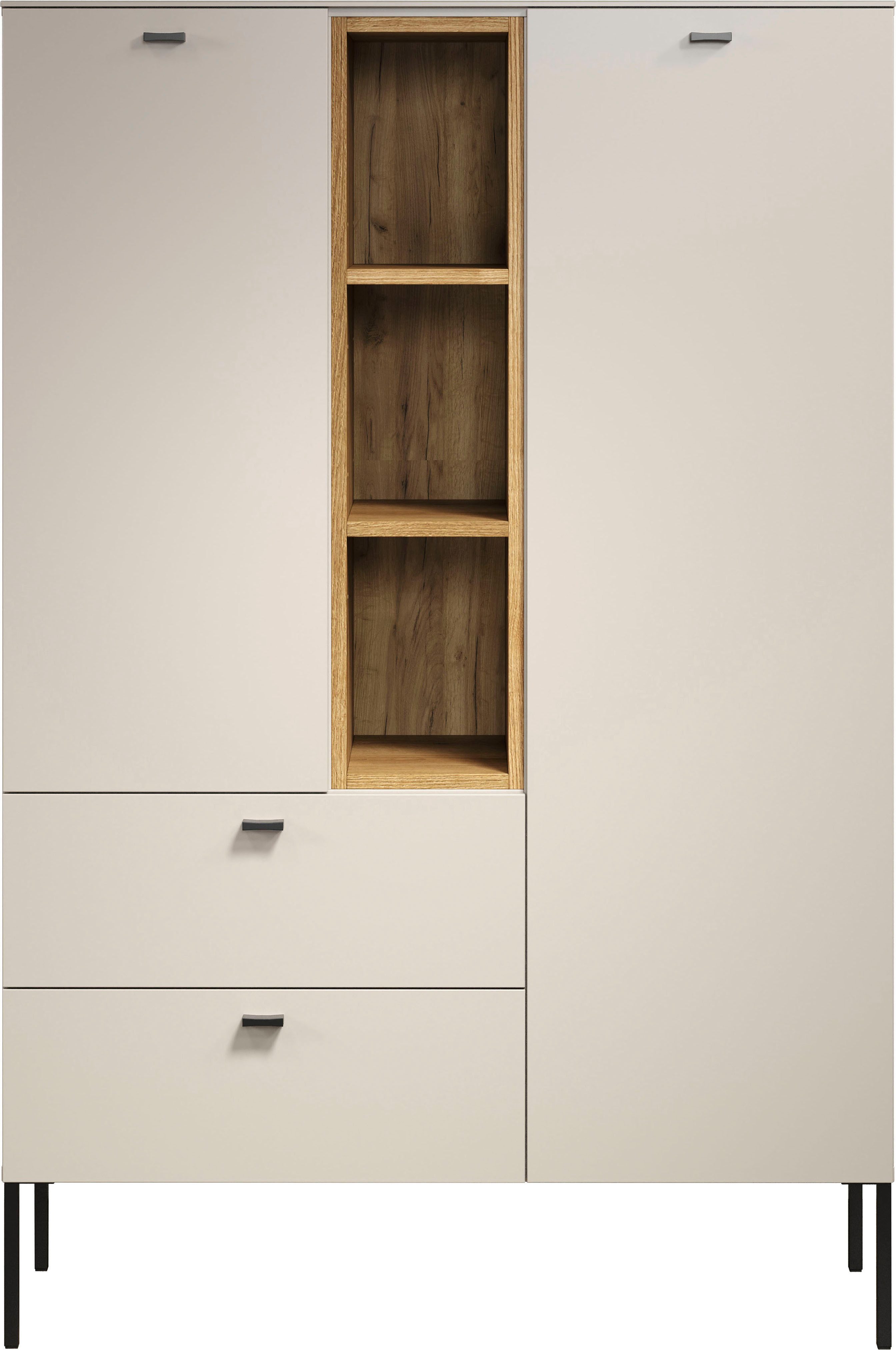 Home affaire Highboard San Pedro (1 St), Highboard, 2 Türen, 2 Schubkasten & Soft-Close - (B/T/H) 93/42/140 cm