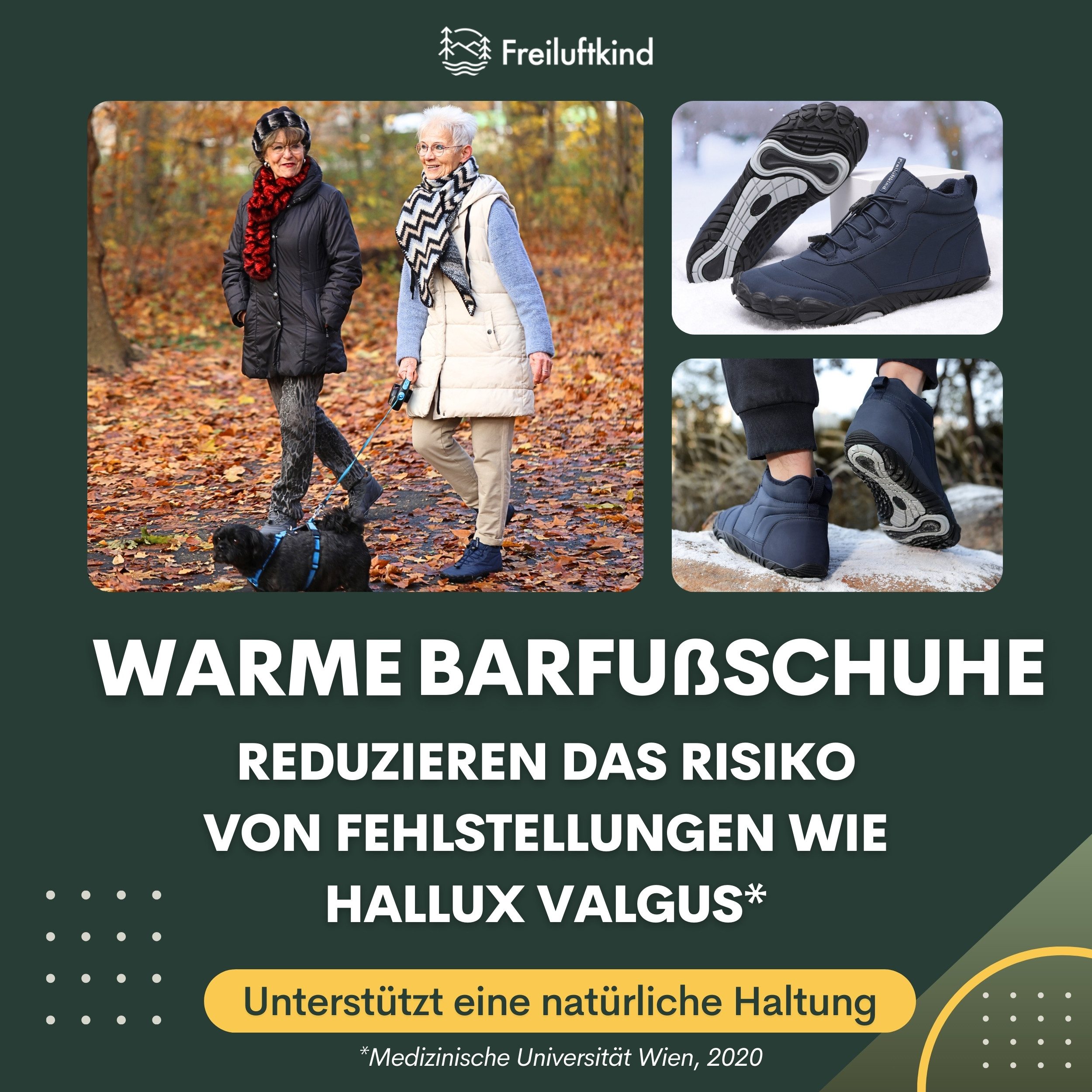 Freiluftkind Das Original - Kepler Barfußschuhe – warm gefüttert Sneaker Schnellverschluss