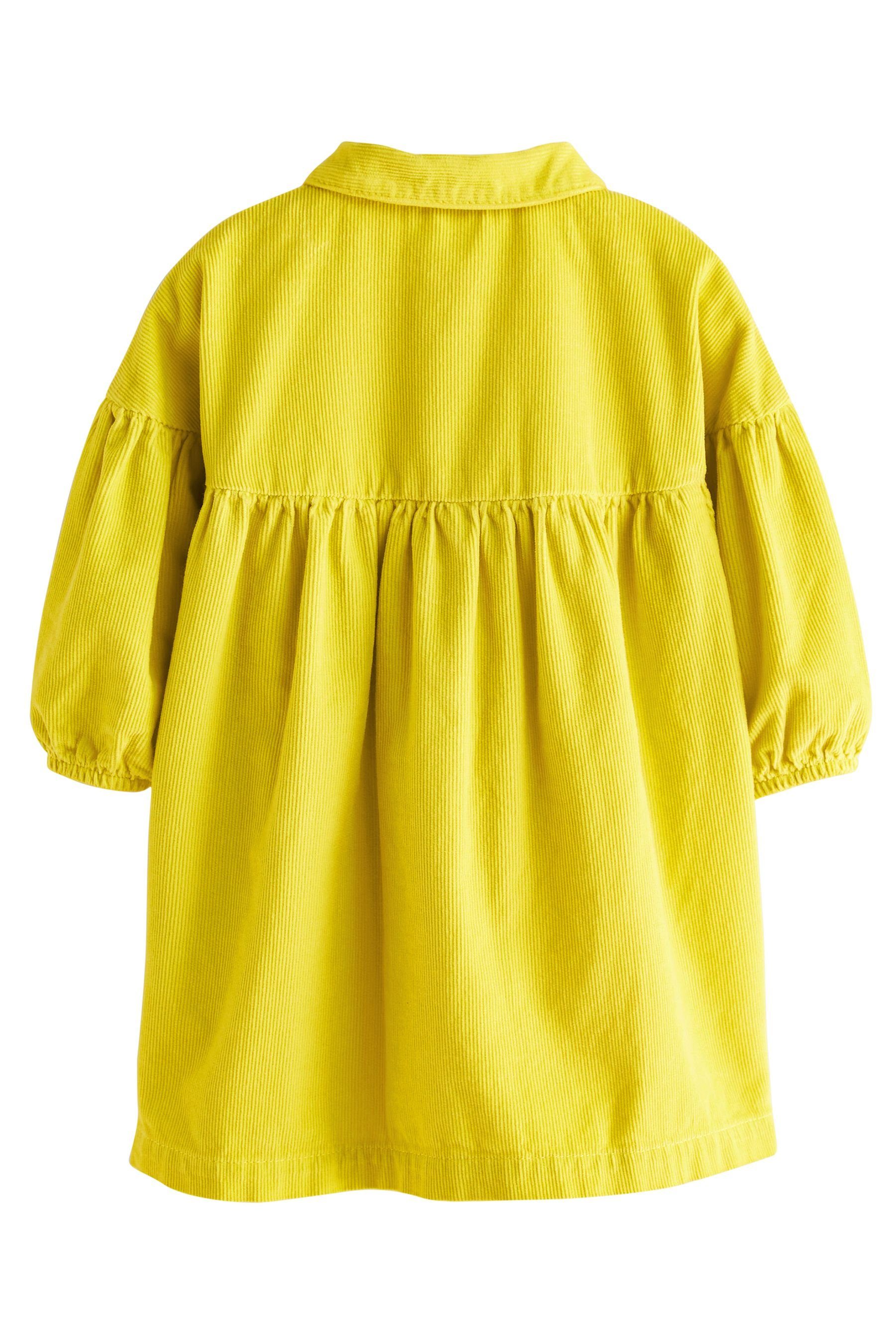 Corduroy aus Yellow Blusenkleid (1-tlg) Next Baumwolle Hemdkleid