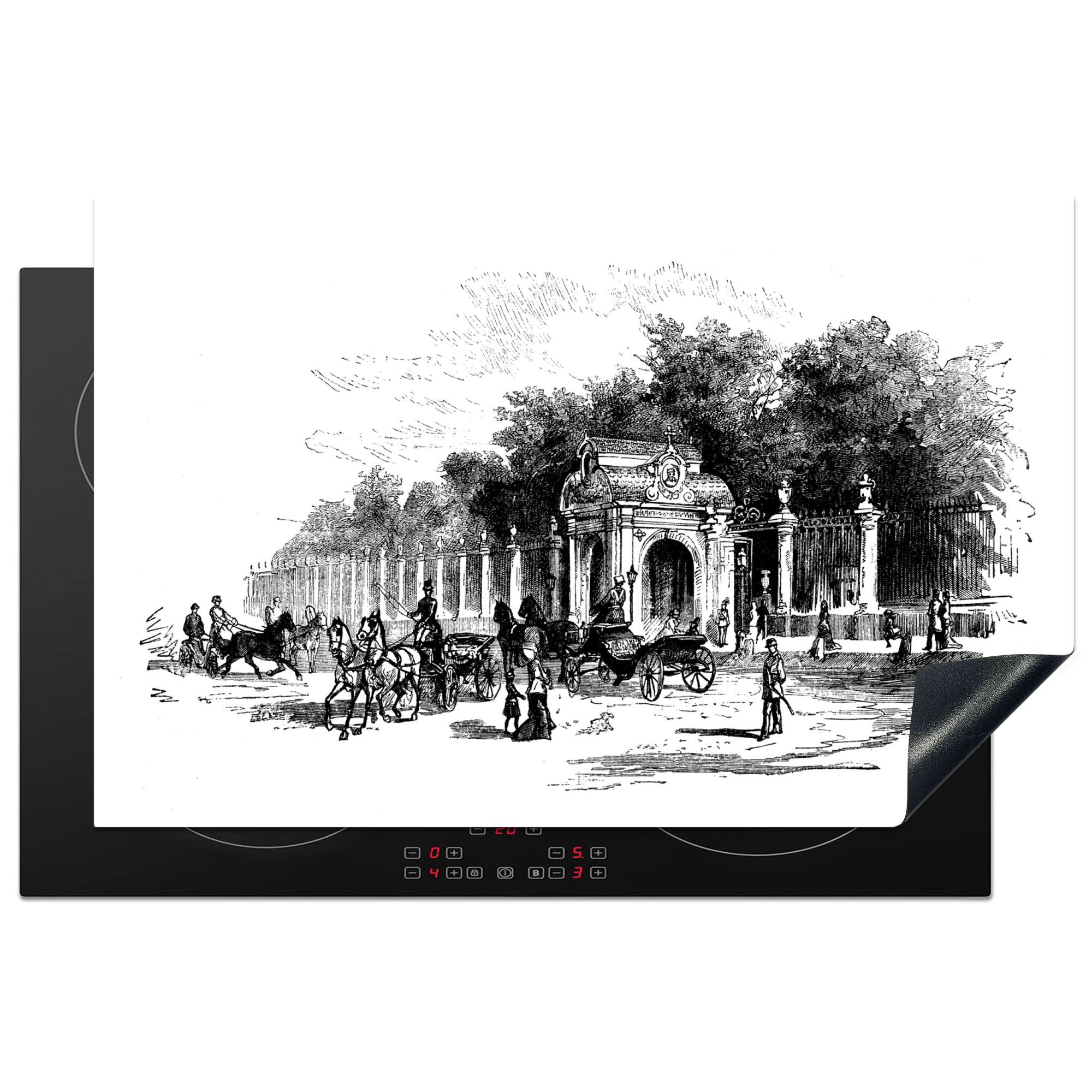 MuchoWow Herdblende-/Abdeckplatte Illustration des Eingangs zu Sankt Petersburg, Vinyl, (1 tlg), 81x52 cm, Induktionskochfeld Schutz für die küche, Ceranfeldabdeckung