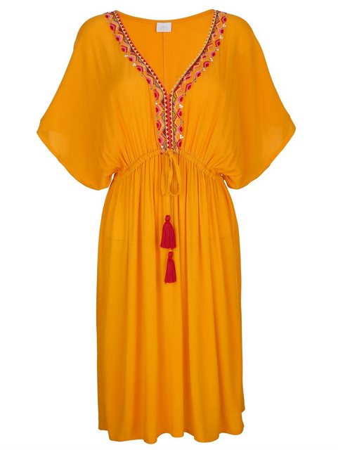 Alba Moda Strandkleid mit Stickerei in gelb