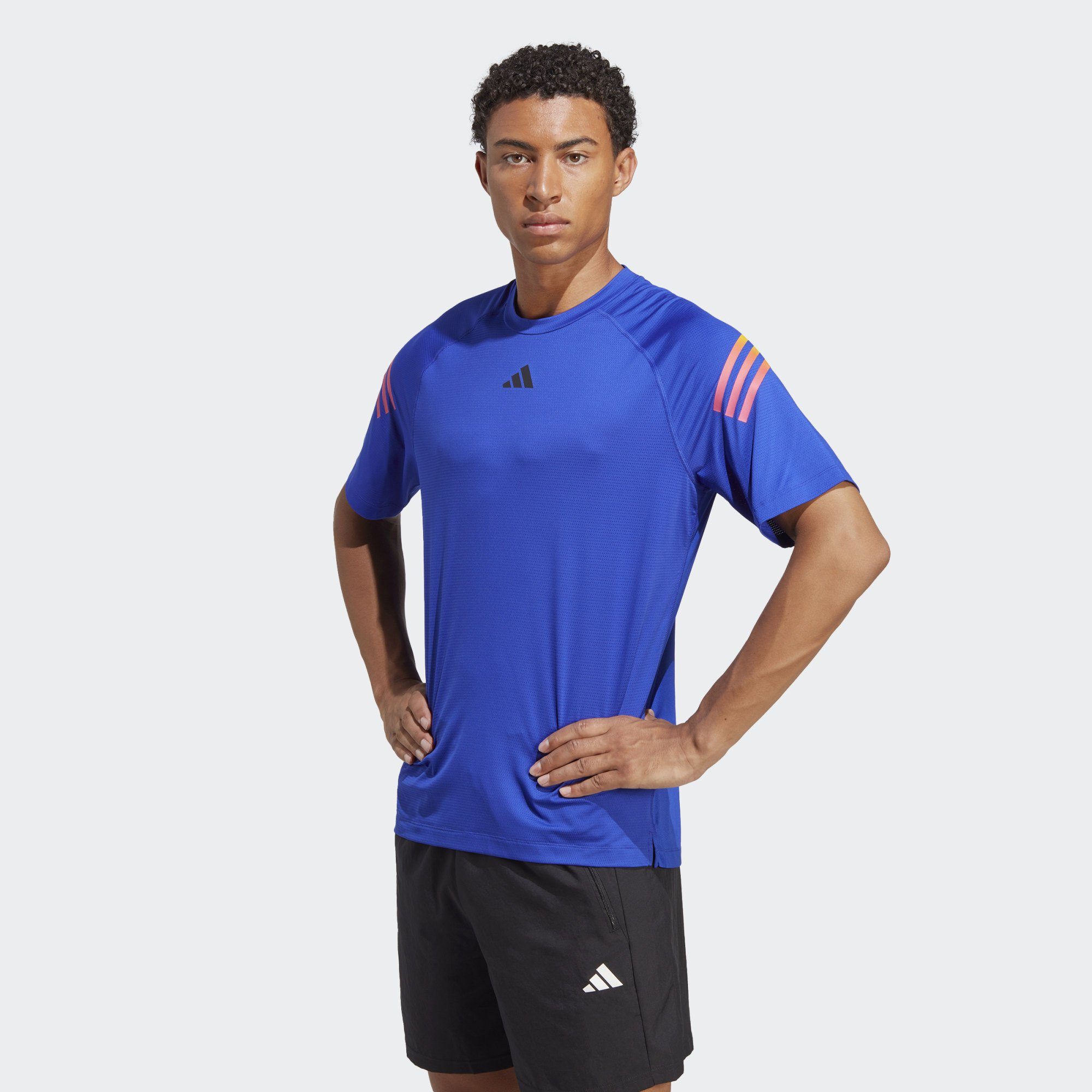 Lucid Performance Funktionsshirt ICONS T-SHIRT Blue 3-STREIFEN TRAIN adidas TRAINING