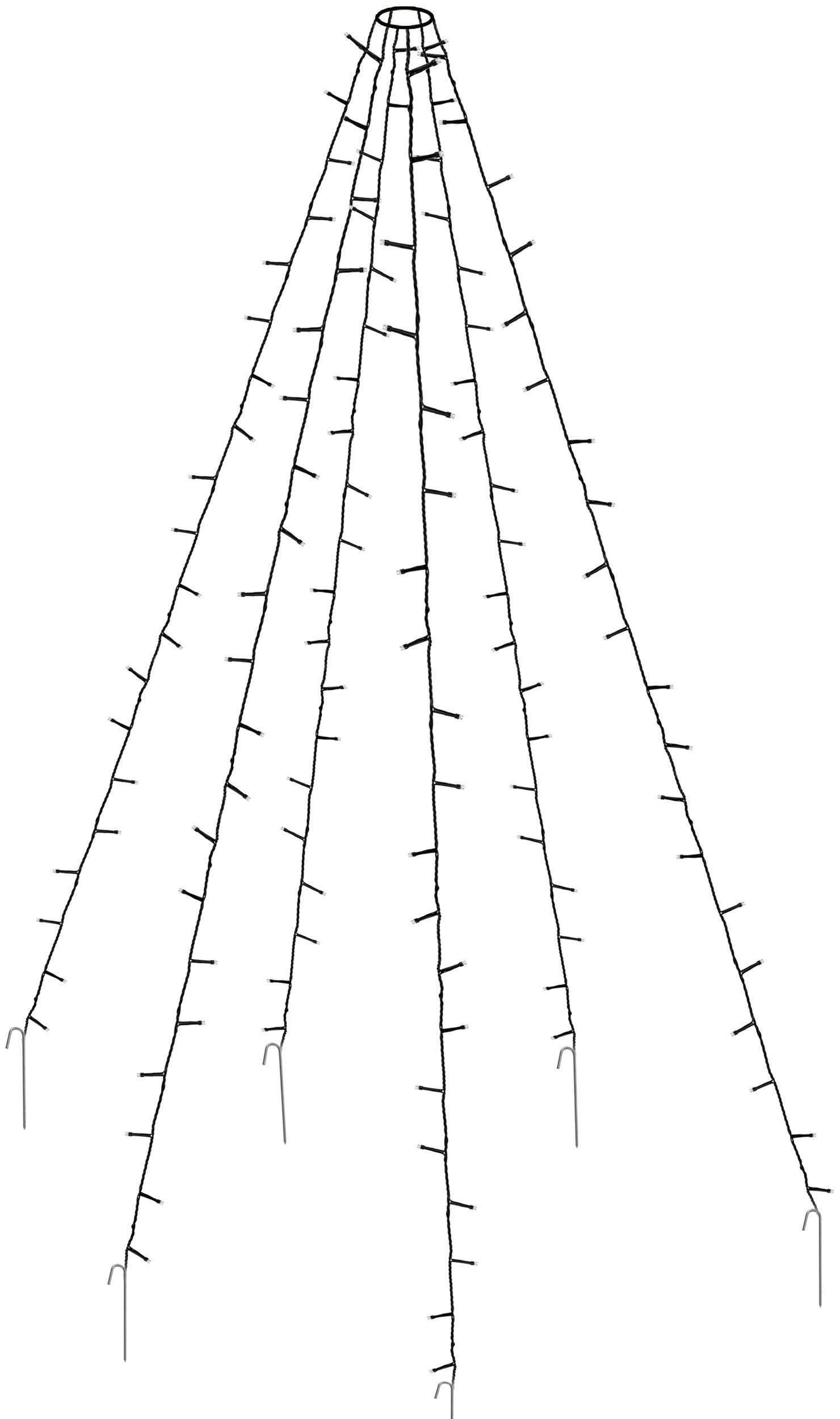 matrasa LED-Lichterkette Fahnenmast Beleuchtung 5 Stränge je 1,8 Meter, 120-flammig, Für Bäume, Pavillons und Fahnenstangen