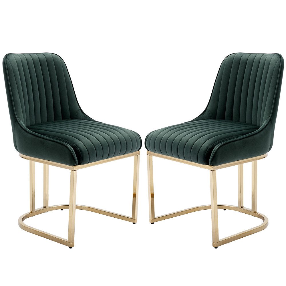 WAHSON OFFICE CHAIRS Esszimmerstuhl 2er Set Küchenstuhl mit goldene Stuhlbe günstig online kaufen