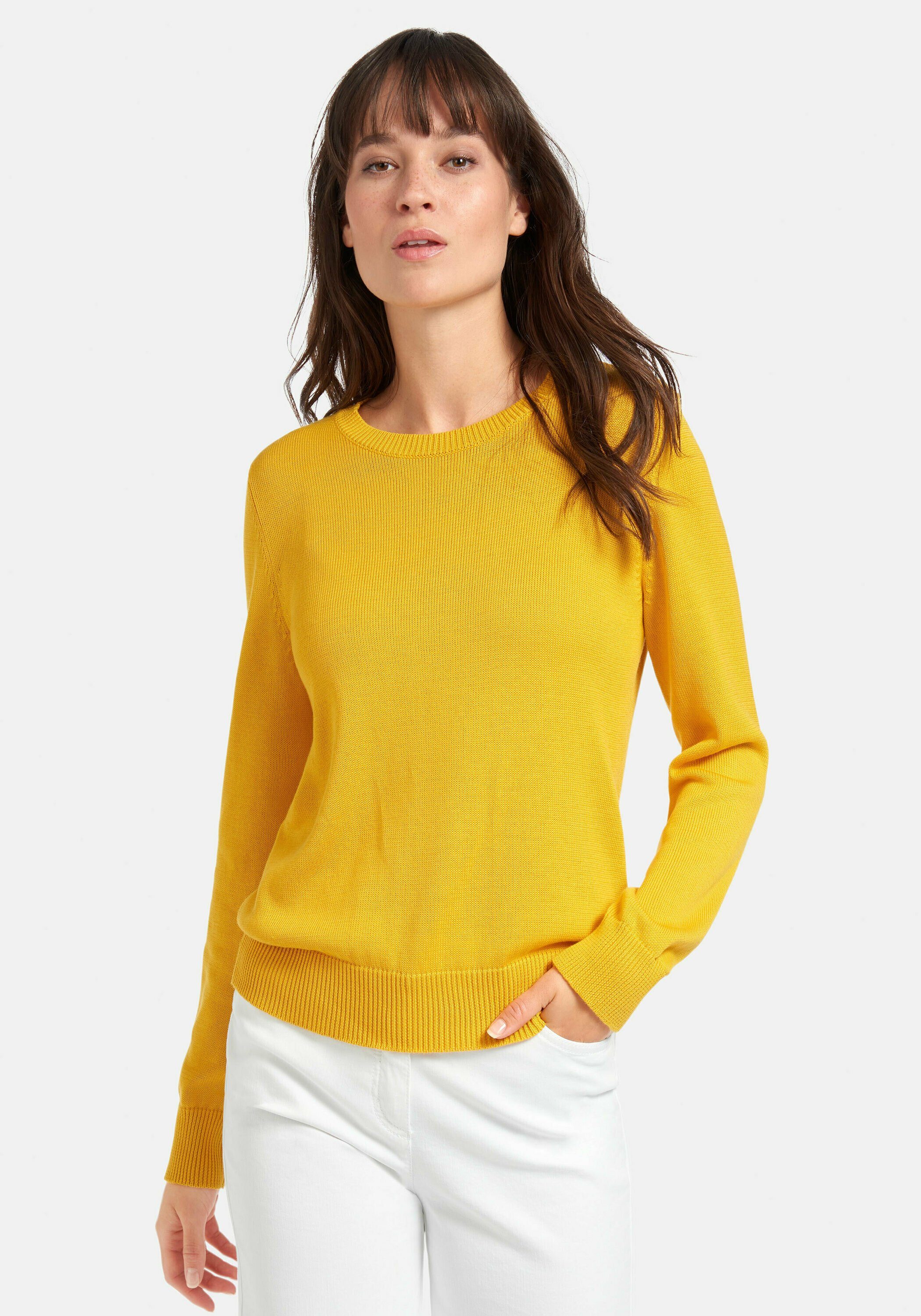Peter Hahn Sweatshirt cotton Dekorative Naht gelb