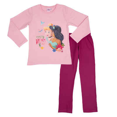 United Labels® Schlafanzug Disney Princess Schlafanzug für Mädchen Rosa/Pink