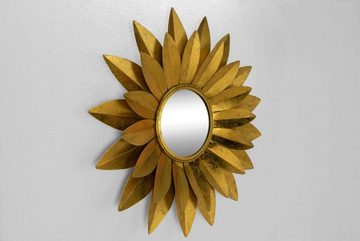 KUNSTLOFT Wandspiegel Sonnenblumenring 90x90x7 cm, handgefertigter Deko-Spiegel aus Metall
