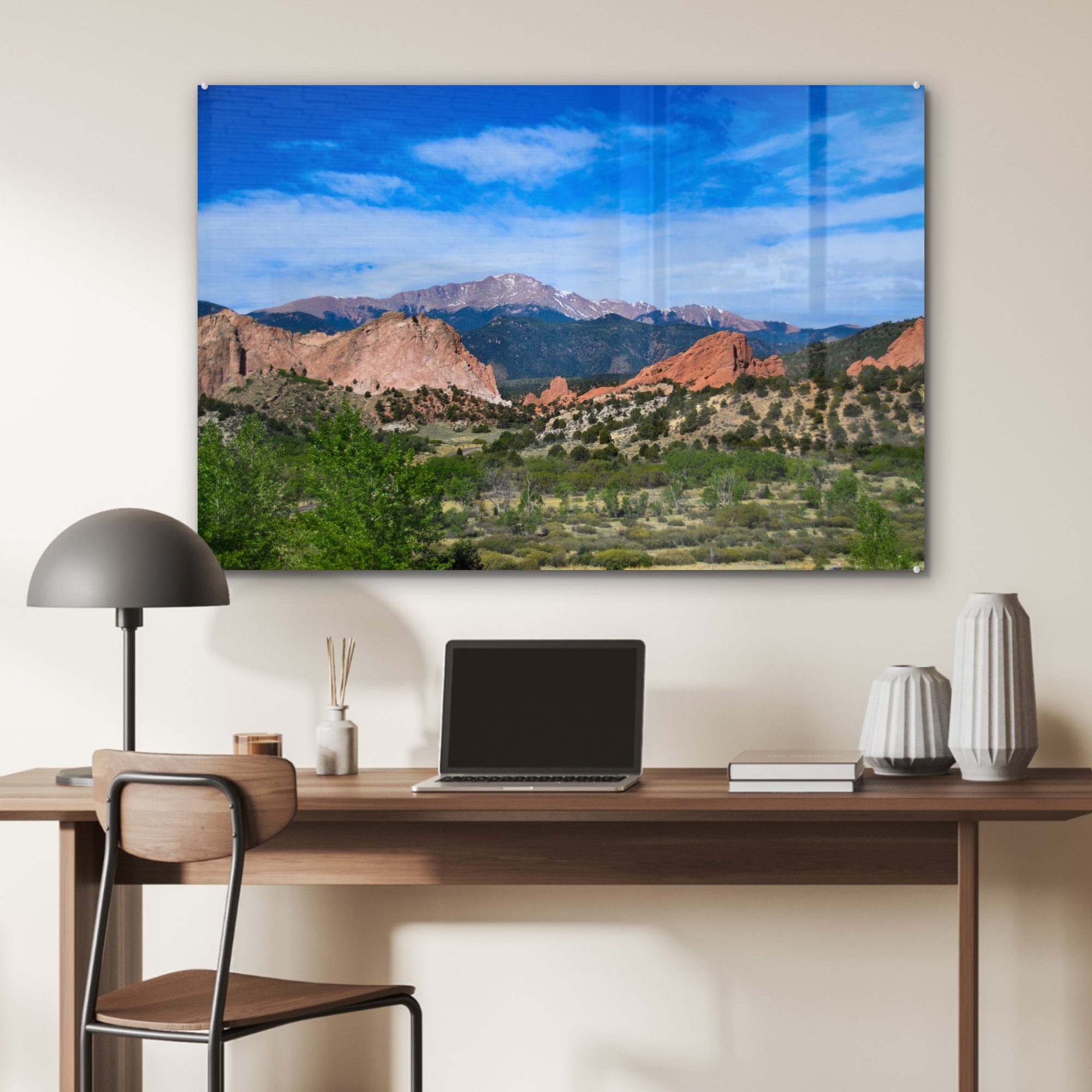 Peak Colorado, Blick Acrylglasbilder nordamerikanischen auf St), Acrylglasbild den (1 Wohnzimmer MuchoWow Schlafzimmer & im Pikes Der
