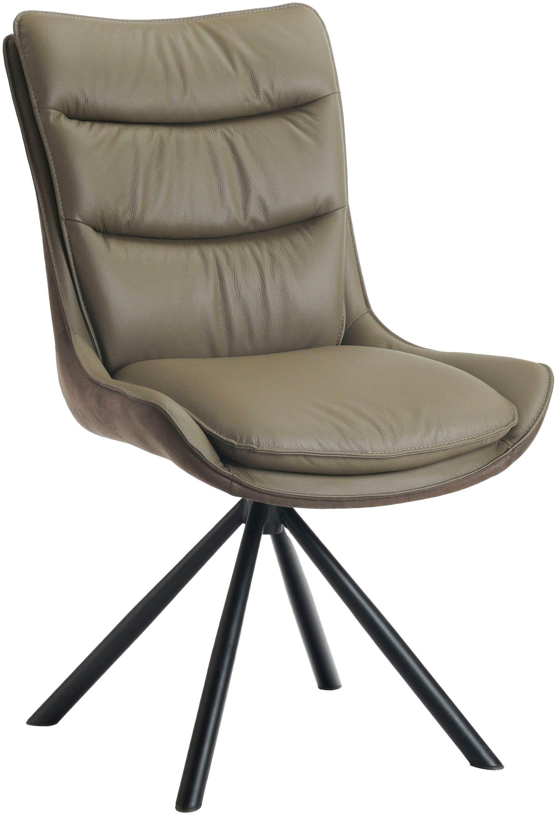Jockenhöfer Gruppe Drehstuhl Maurice (Set, 2 St) (Set, 2 St), Echtleder, inklusive Drehfunktion (360), bis 150kg belastbar – Bild 3 von 5