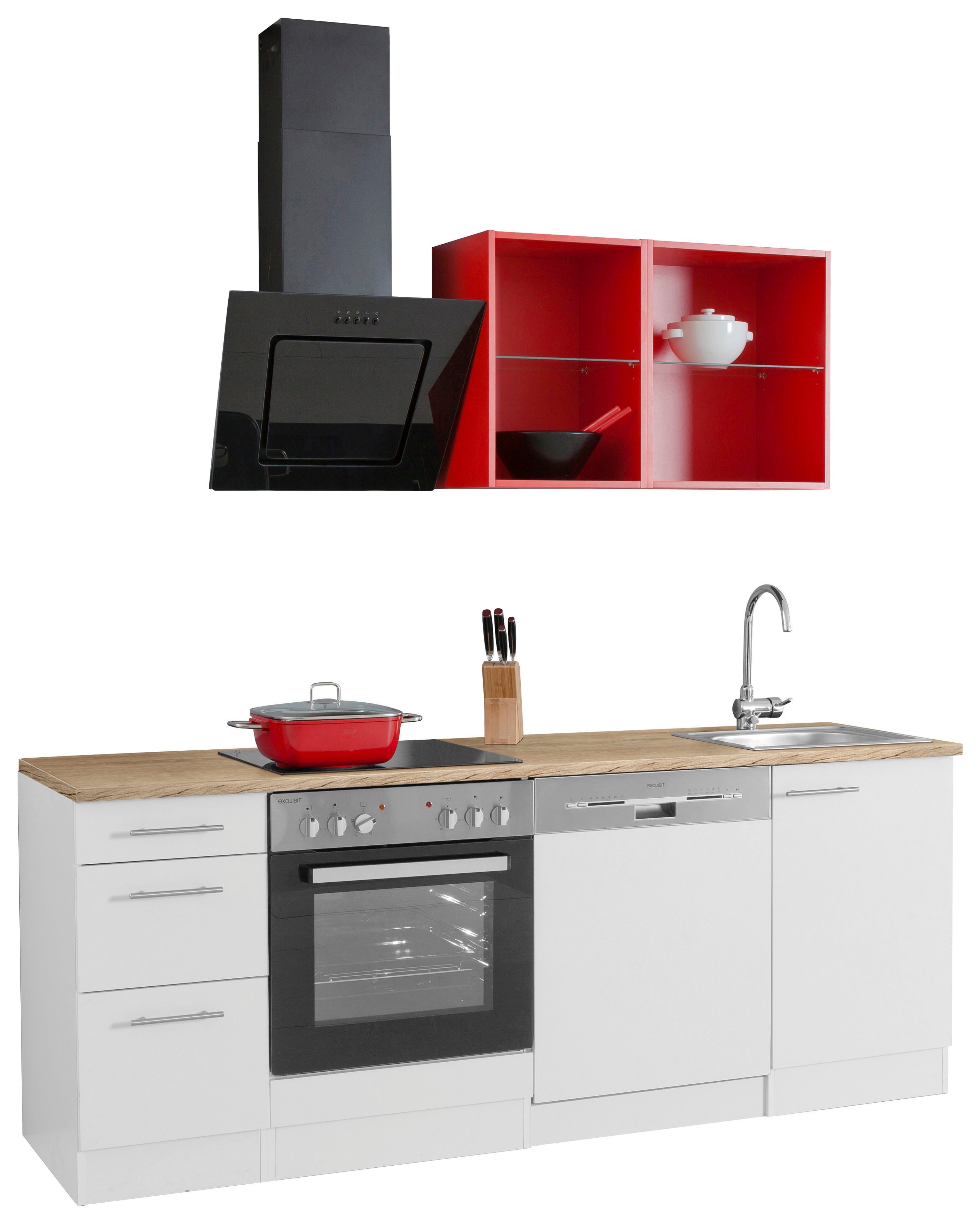 OPTIFIT Küchenzeile Mini, ohne cm, Breite Arbeitsplatte 28 mm E-Geräte, starker Mit 210