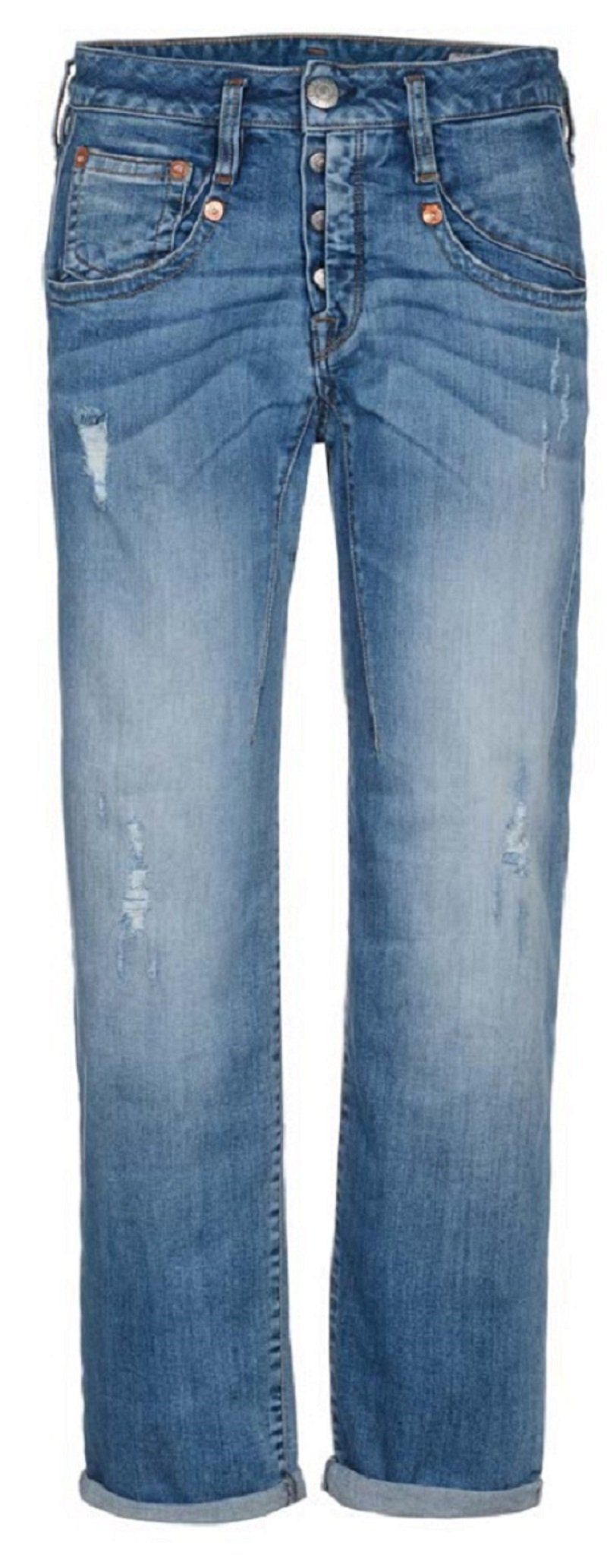Shyra Destroy Bio-Baumwolle aus im Jeans Herrlicher Look Boyfriend-Jeans