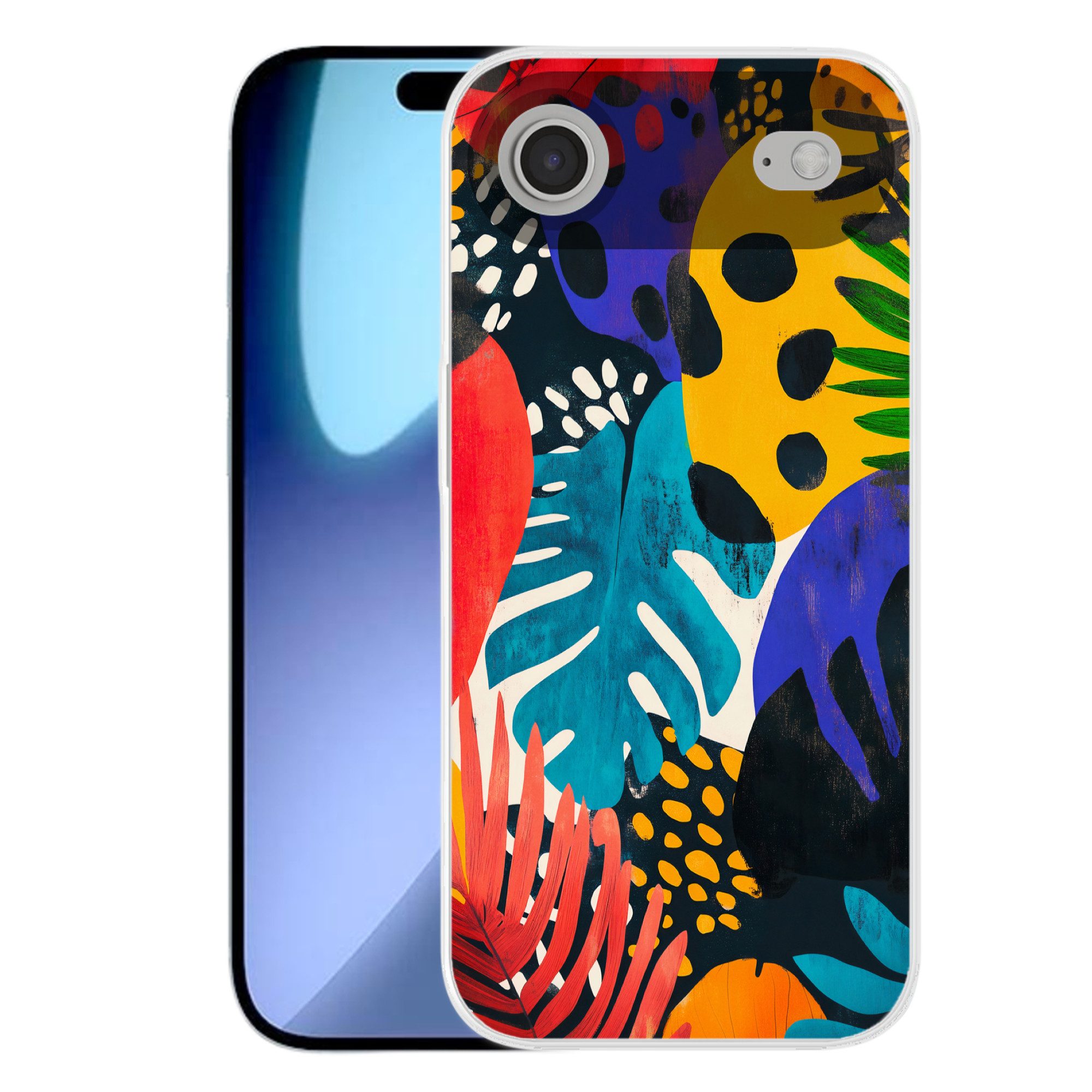 MuchoWow Handyhülle für Apple iPhone Air Blätter - Formen - Abstrakt - Farbenfroh, Smartphone-Bumper, Print, Handy Schutzhülle Dünn