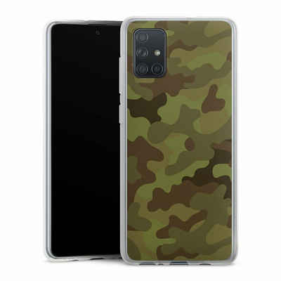 DeinDesign Handyhülle Camouflage Tarnmuster Military Denim Camo, Samsung Galaxy A71 Silikon Hülle Bumper Case Handy Schutzhülle