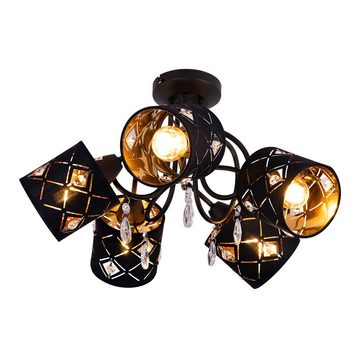 Globo Deckenspot, Leuchtmittel nicht inklusive, Deckenlampe Deckenleuchte orientalisch 5 flammig schwarz gold