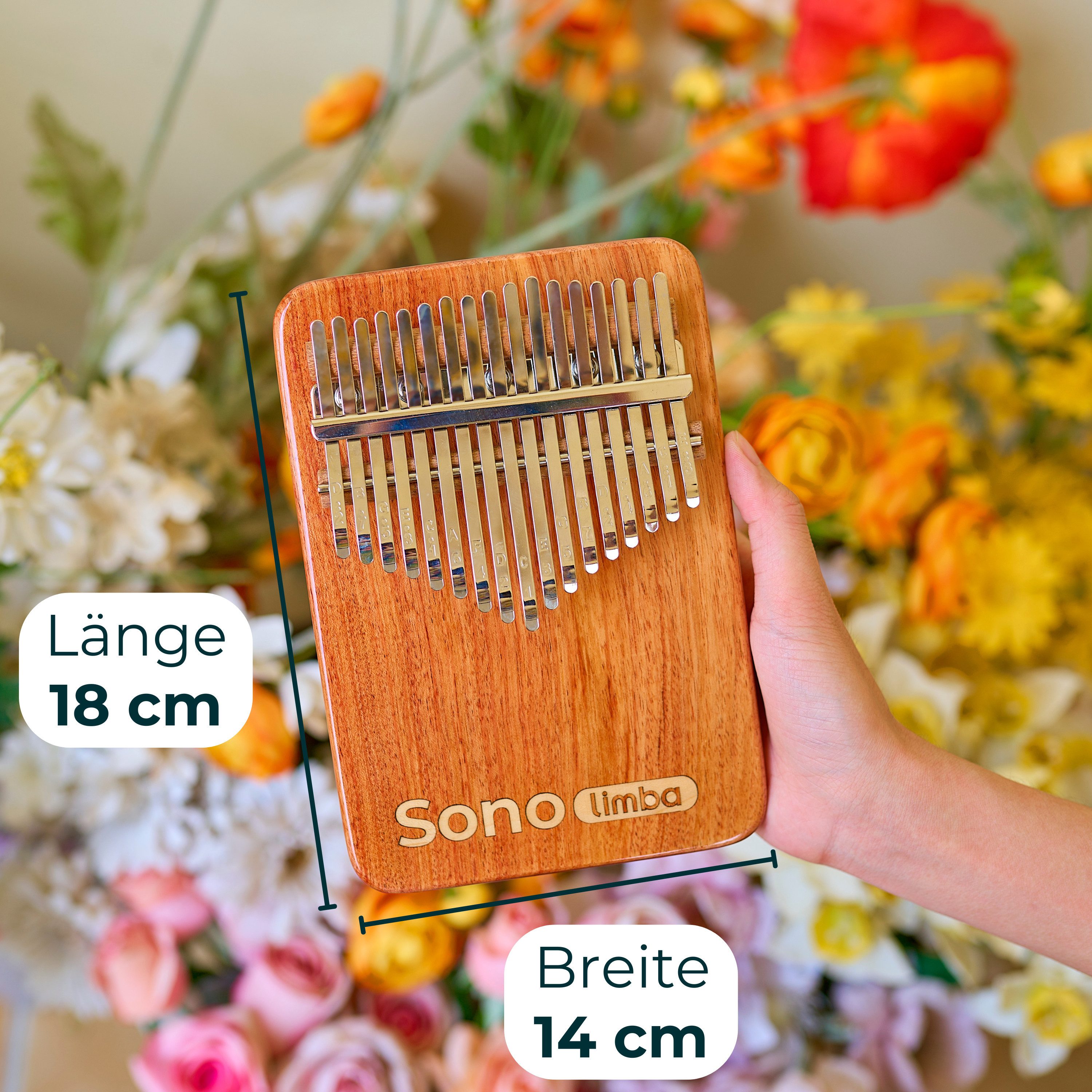 Sonodrum Kalimba "Sonolimba" aus Korallenholz im Set, C-Dur, 17 o. 21 Tasten – Bild 3 von 5