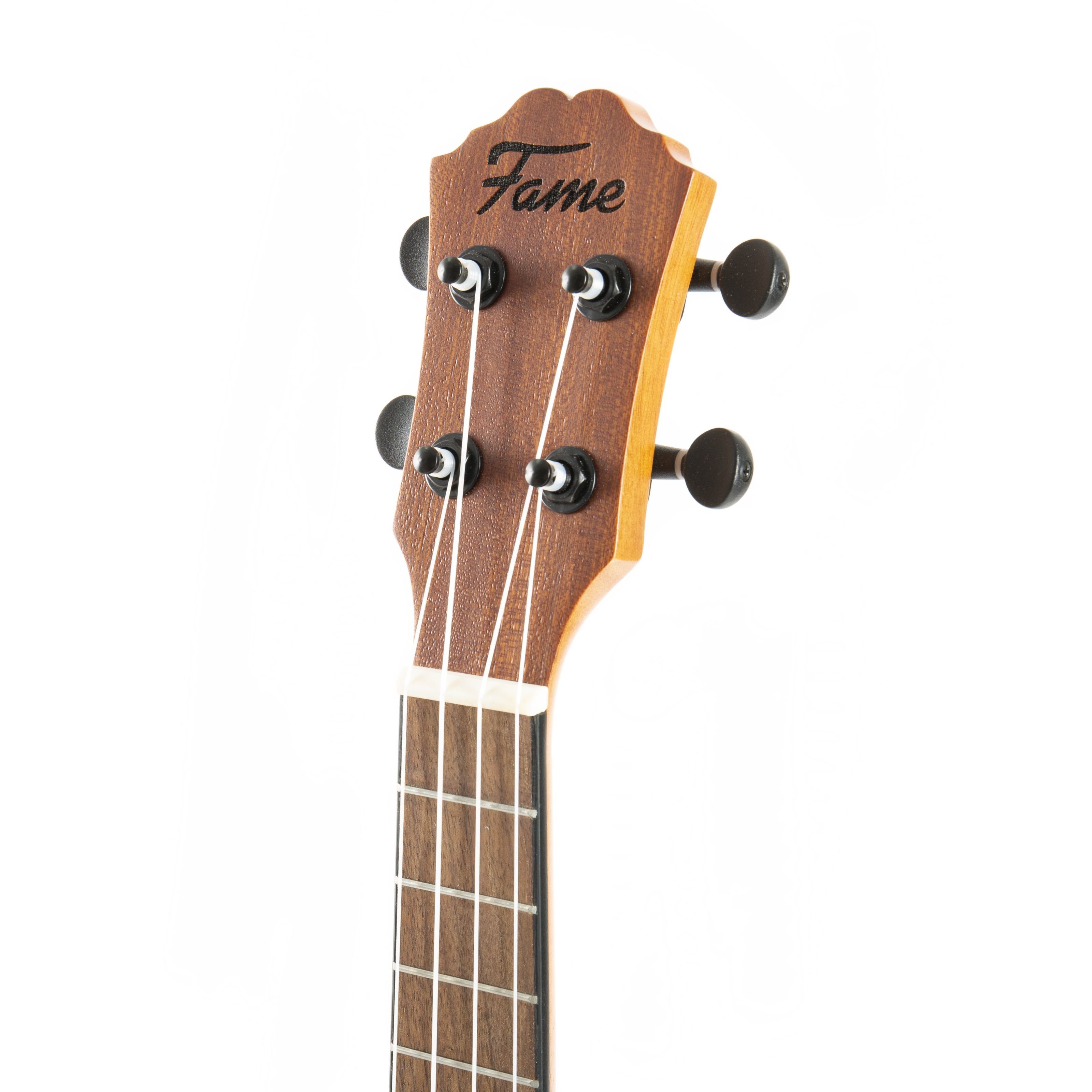 FAME Ukulele, UKE-C SC Thinline Konzert Ukulele 18 Bünde 380mm Mensur Okoumé Hals Fichte und Mahagoni Korpus Black Walnut Griffbrett Chrom Hardware Natur Finish Ideal für Einsteiger und Reisen, Ukulelen, Konzert Ukulelen, UKE-C SC Thinline Konzert Ukulele, Thinline Ukulele, Einsteiger