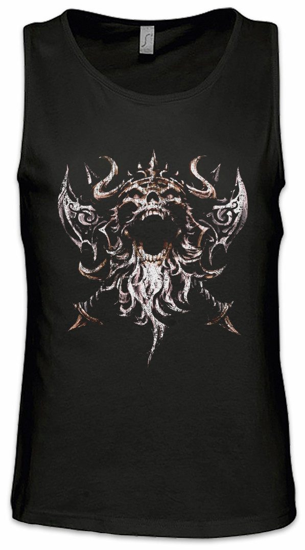 Tanktop Viking Skull V Ärmelloses T-Shirt Runen Walhalla Odin Thor Norse
