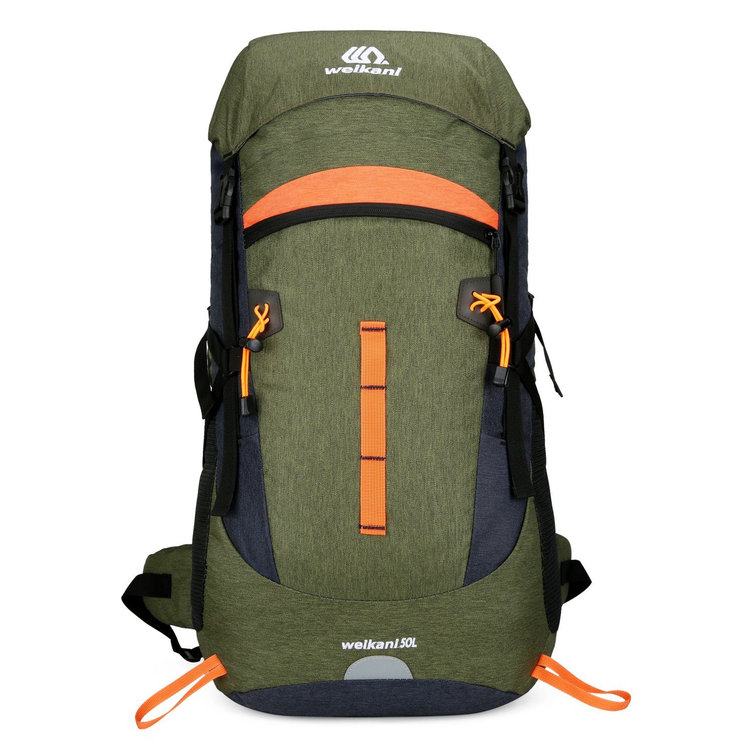 G4Free Wanderrucksack, 50L Wasserdichter Camping Rucksack mit Regenschutz Grün