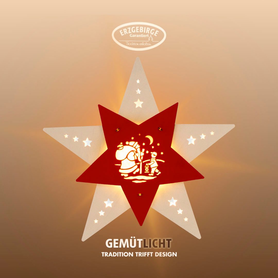 Weigla Dekostern LED Knecht Ruprecht, Fensterbild, WEIẞ-ROT, Made in German günstig online kaufen