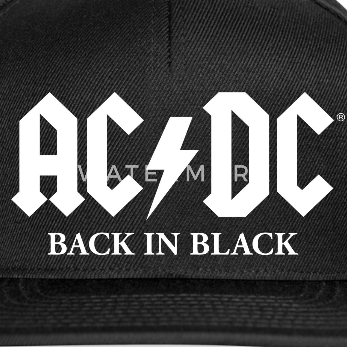 Spreadshirt Snapback Cap AC/DC Back In Black Logo Mit Blitz Snapback Cap (1-St)
