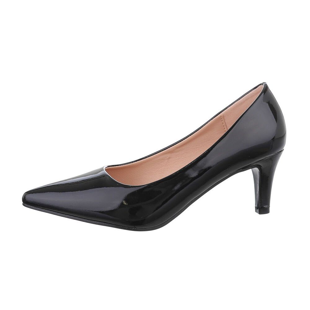 Ital-Design Damen Abendschuhe Elegant Pumps Pfennig-/Stilettoabsatz Klassische Pumps in Schwarz