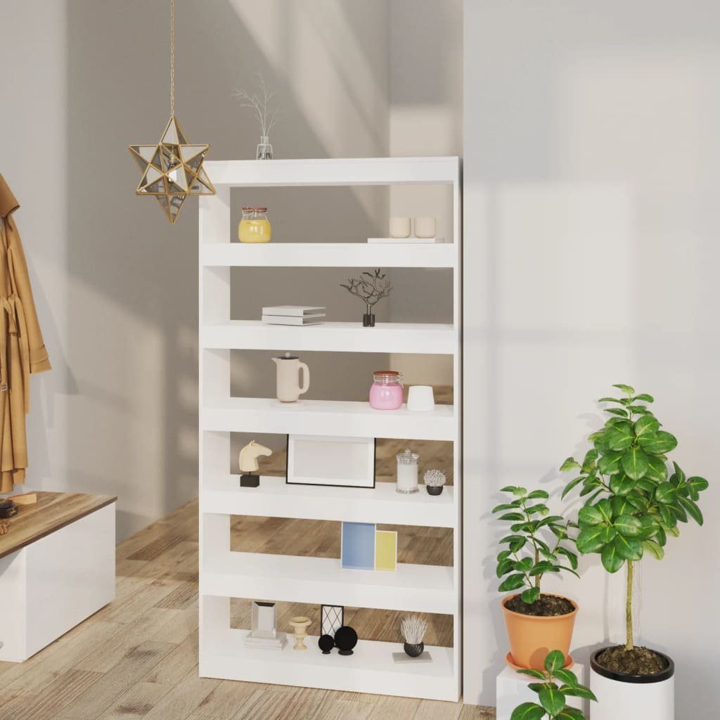 furnicato Bücherregal Bücherregal/Raumteiler Weiß 100×30×198 cm Holzwerkstoff