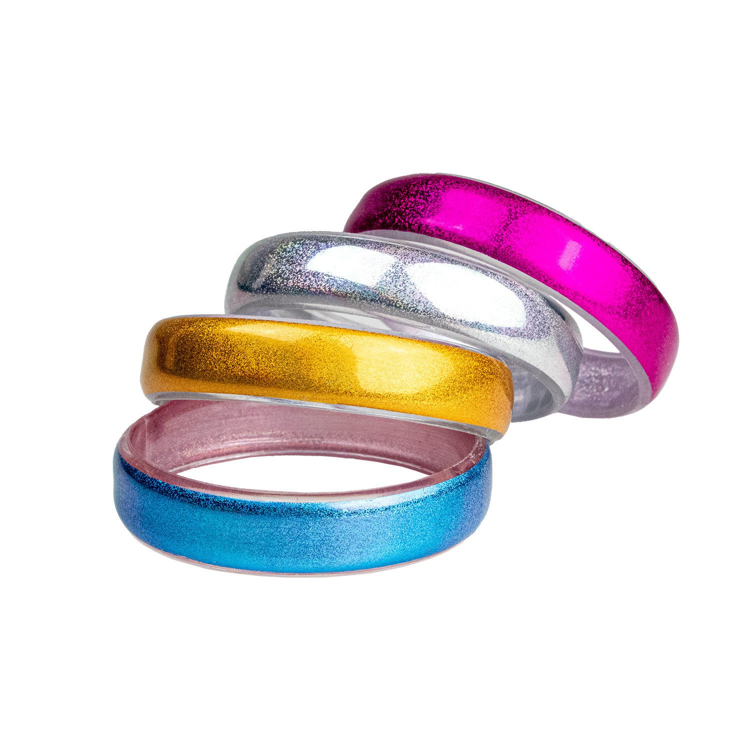 Das Kostümland Kostüm Regenbogen Metallic Retro Armreifen 4er-Set - 4140