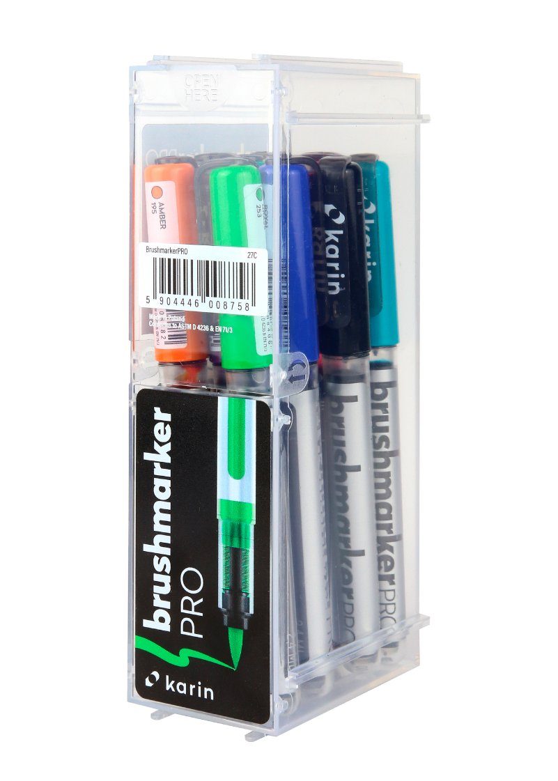 karin Pinselstift Brushmarker PRO Set, 12 Farben Multi