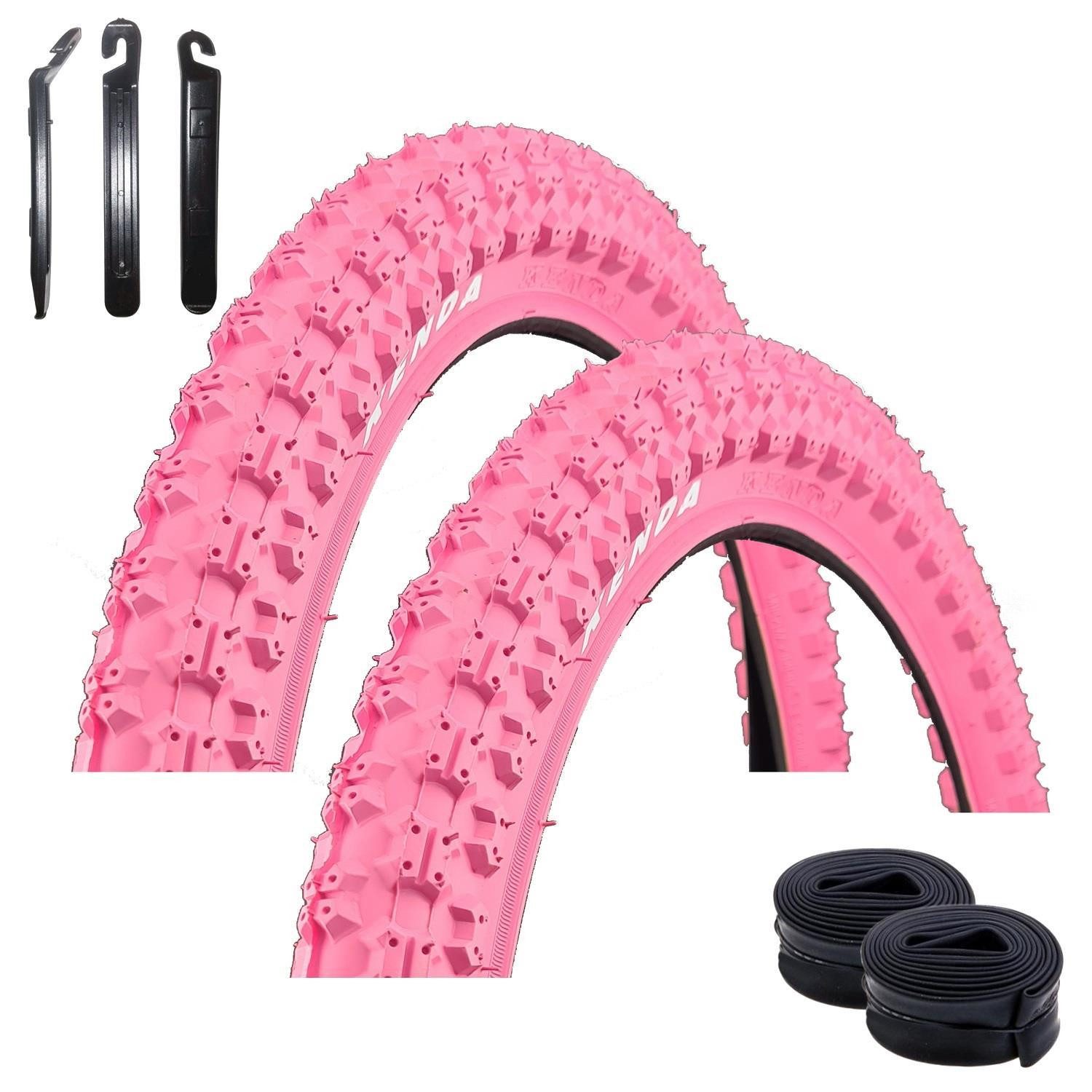 maxxi4you Fahrradreifen 2 x Kenda K-50 BMX 20 x 2,125 (57-406) Pink + 2 x DV inkl. Reifenheber