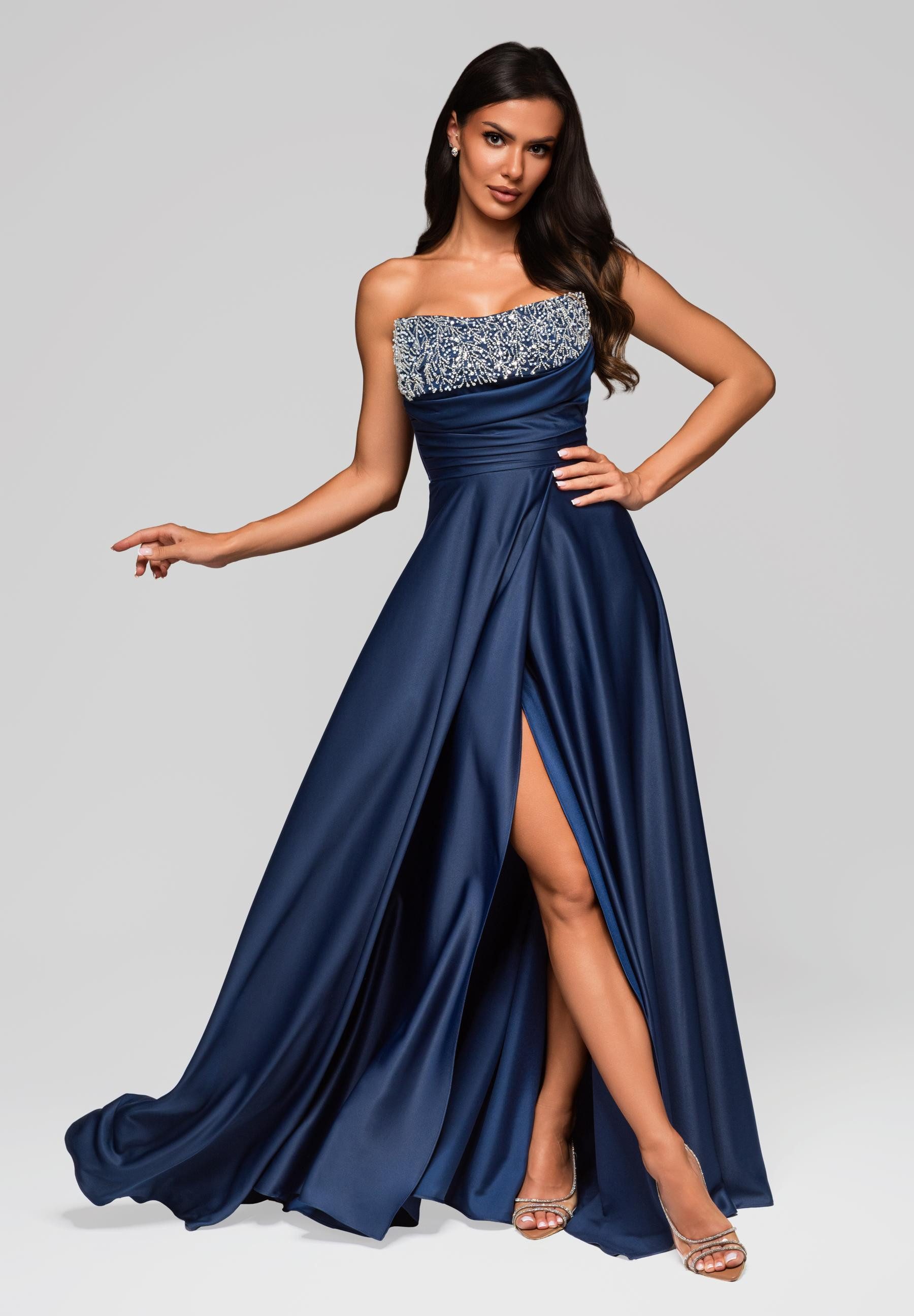OMBRE Abendkleid Elegantes Abendkleid mit Perlenverzierung günstig online kaufen