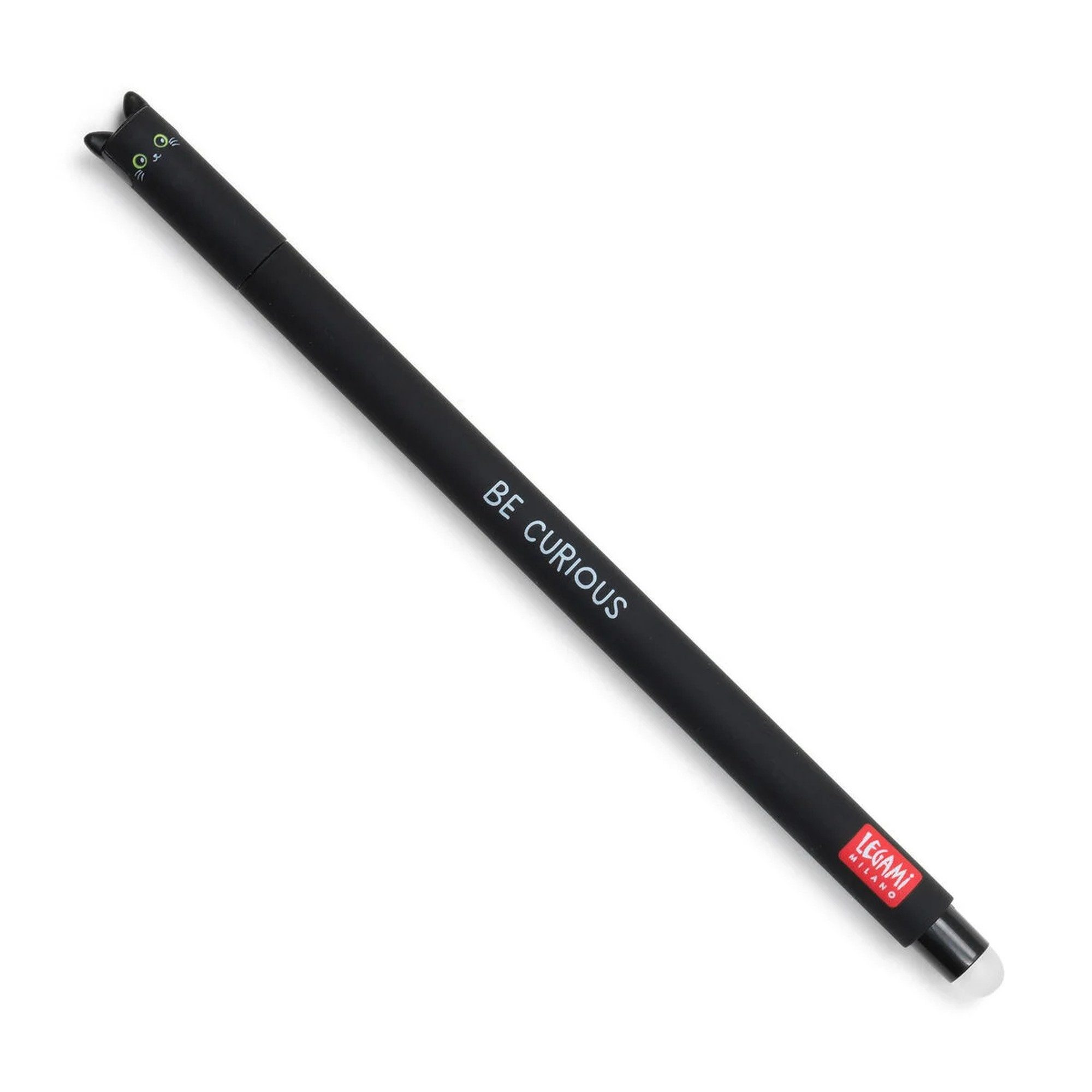 Legami Gelschreiber Löschbarer Gelstift Kitty - Schwarz - 0,7 mm Schreibstärke
